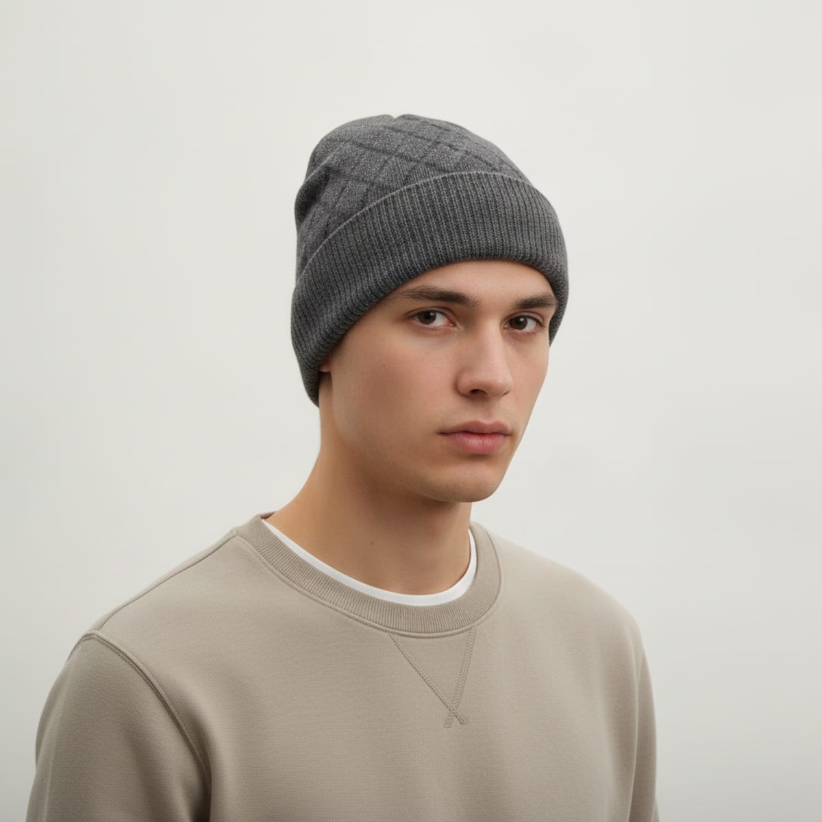 Cappello delavè stampa intreccio uomo - Nero