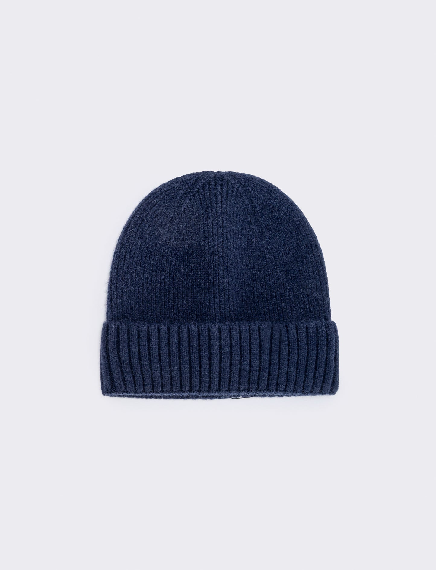 Cappello basic in maglia con risvolto - Blu