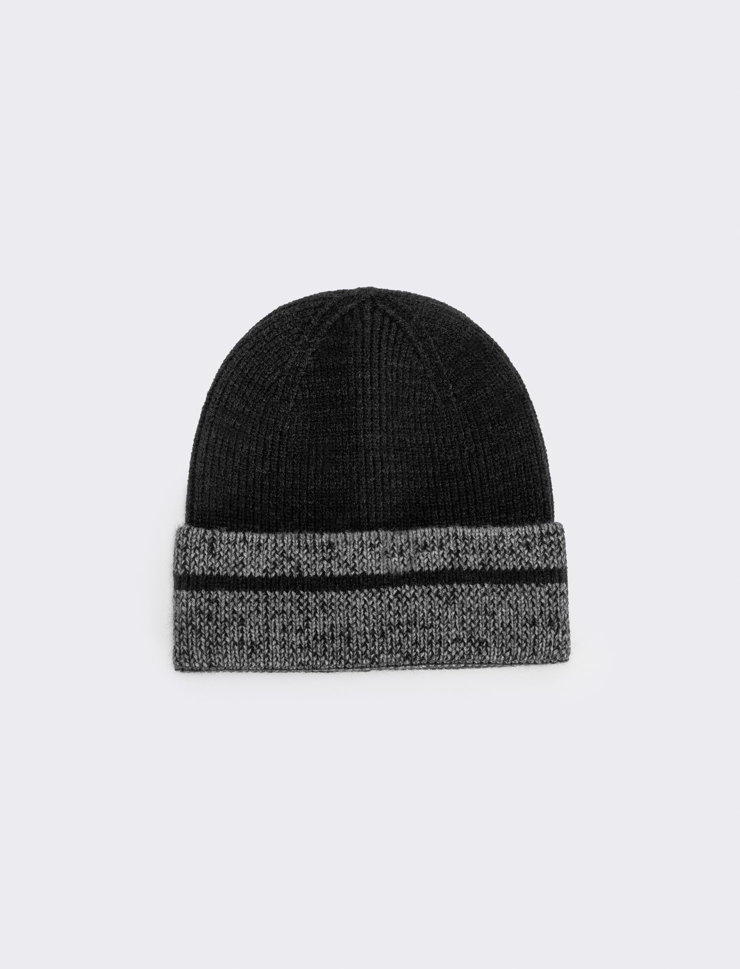 Men's hat with contrasting cuff - Black