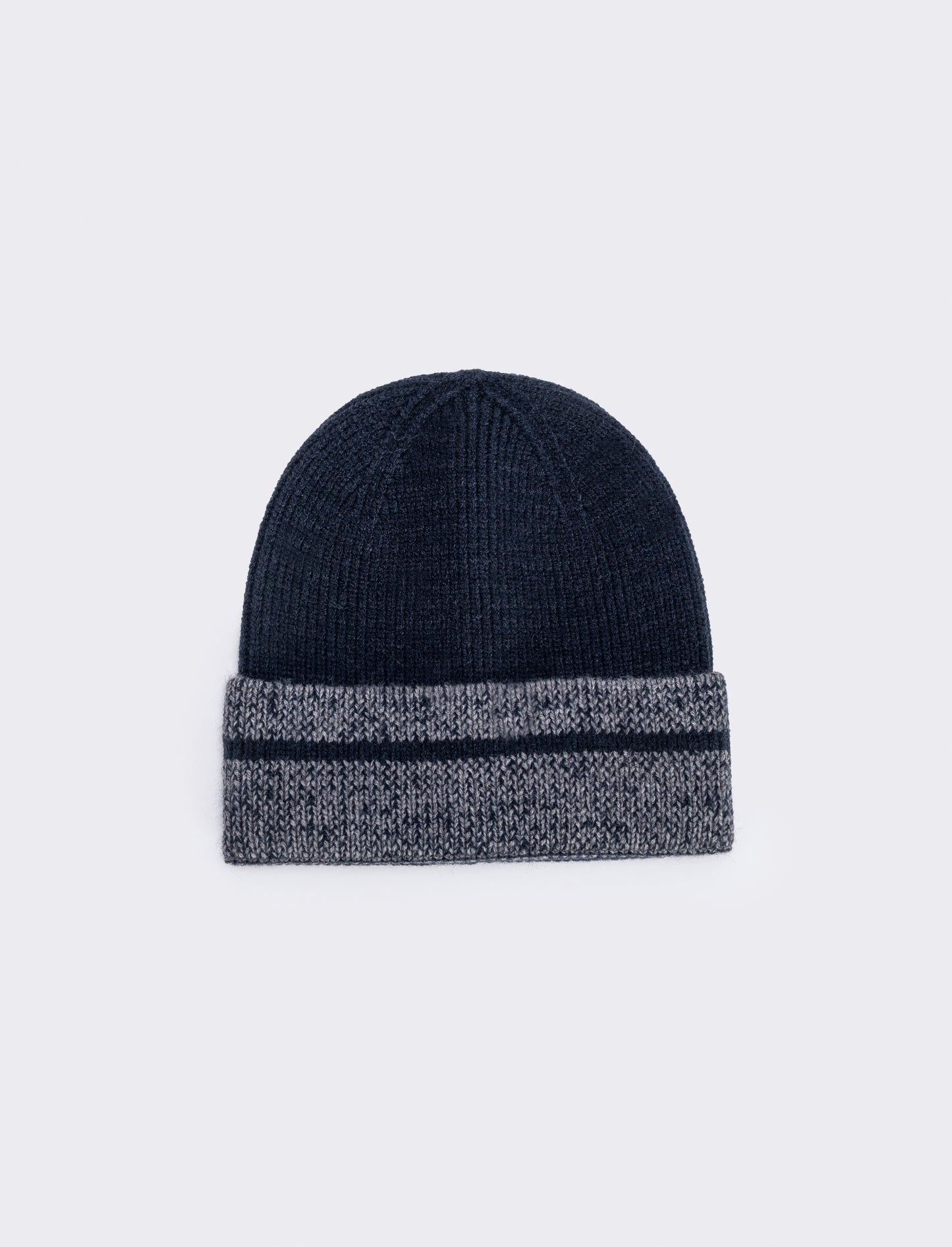 Cappello uomo con risvolto a contrasto - Blu