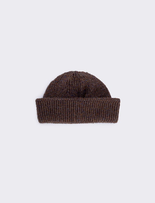 Cappello melange in lana per uomo - Marrone
