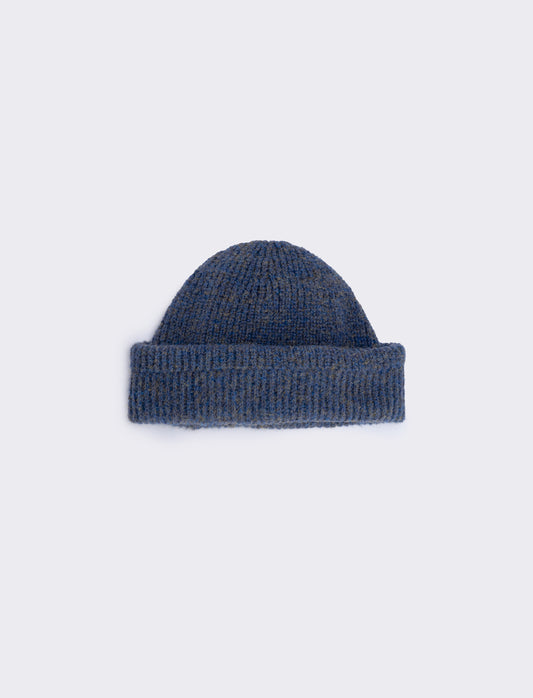 Cappello melange in lana per uomo - Denim