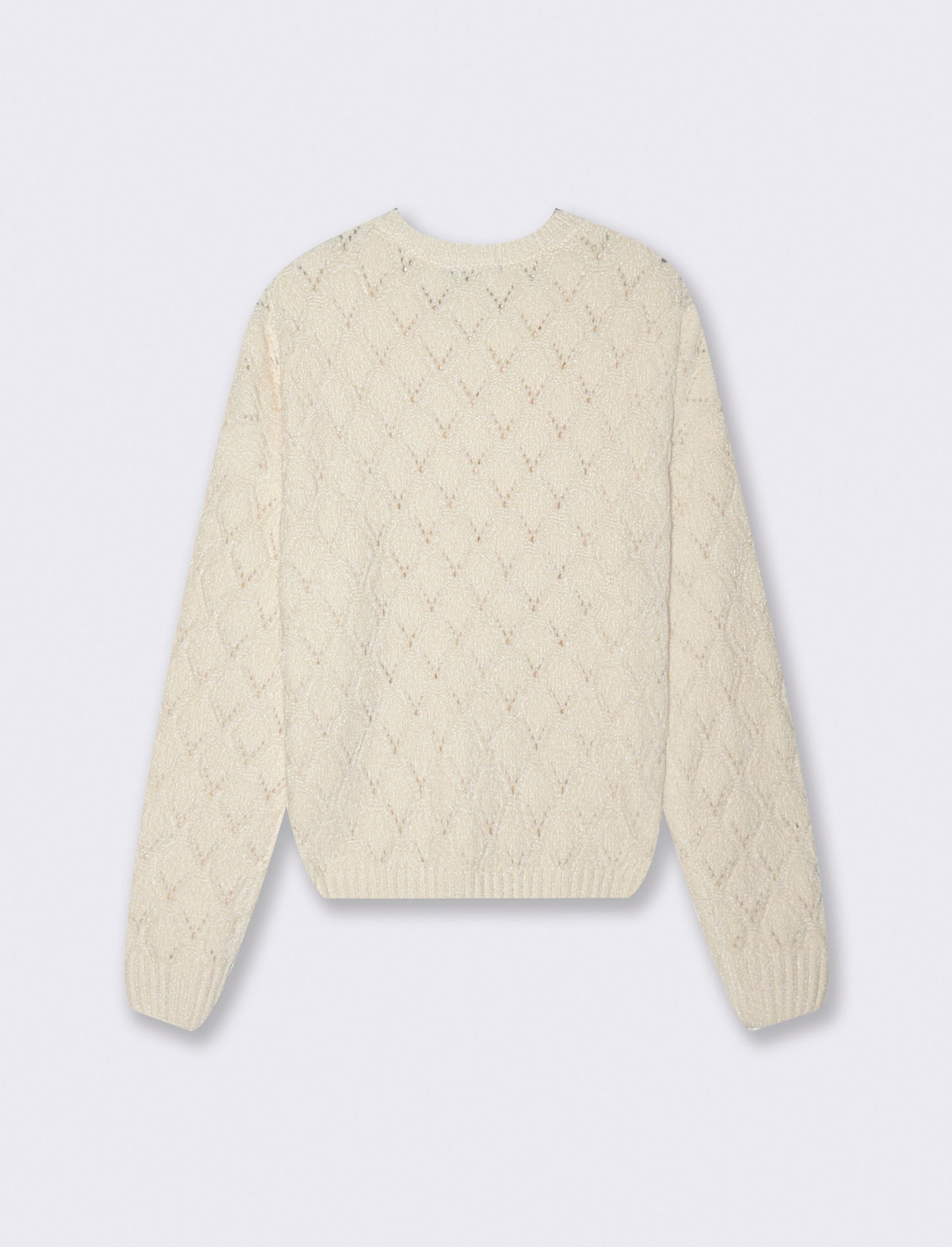 MAGLIA MANICA LUNGA CON INTARSI - Avorio