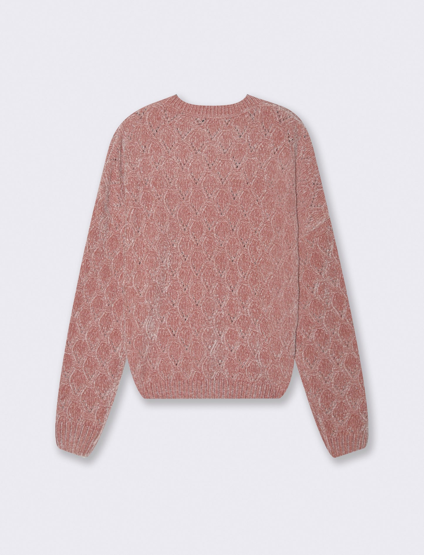 MAGLIA MANICA LUNGA CON INTARSI - Rosa antico