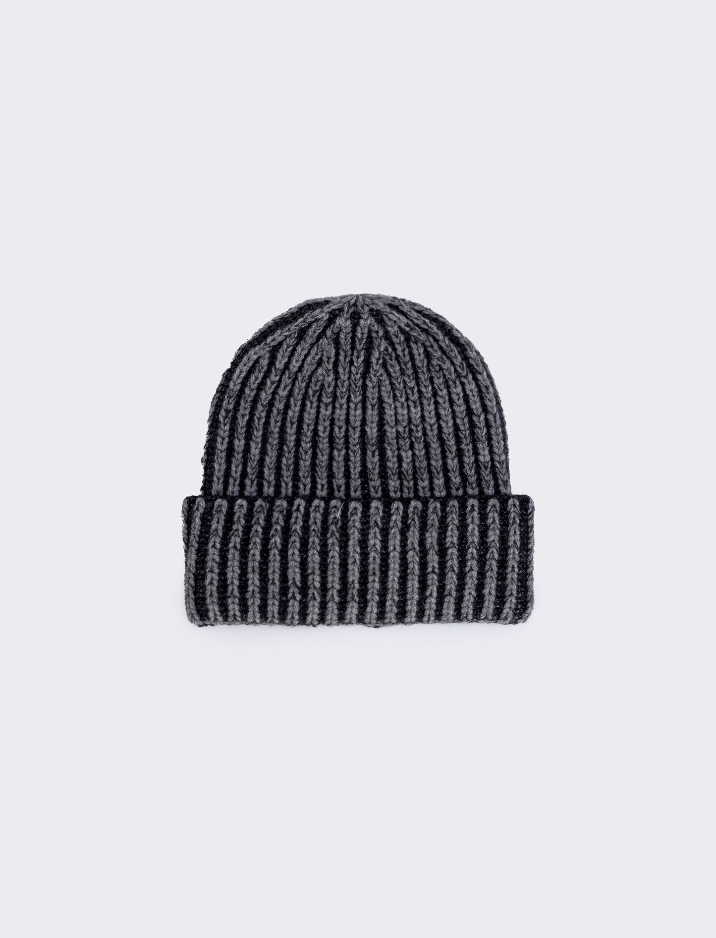 Large Bicolored Braided Hat - Grey