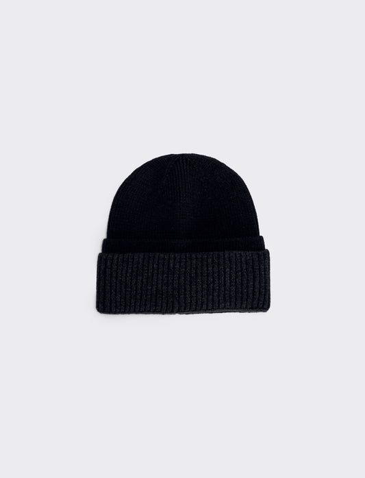 Cappello doppio risvolto per uomo - Nero