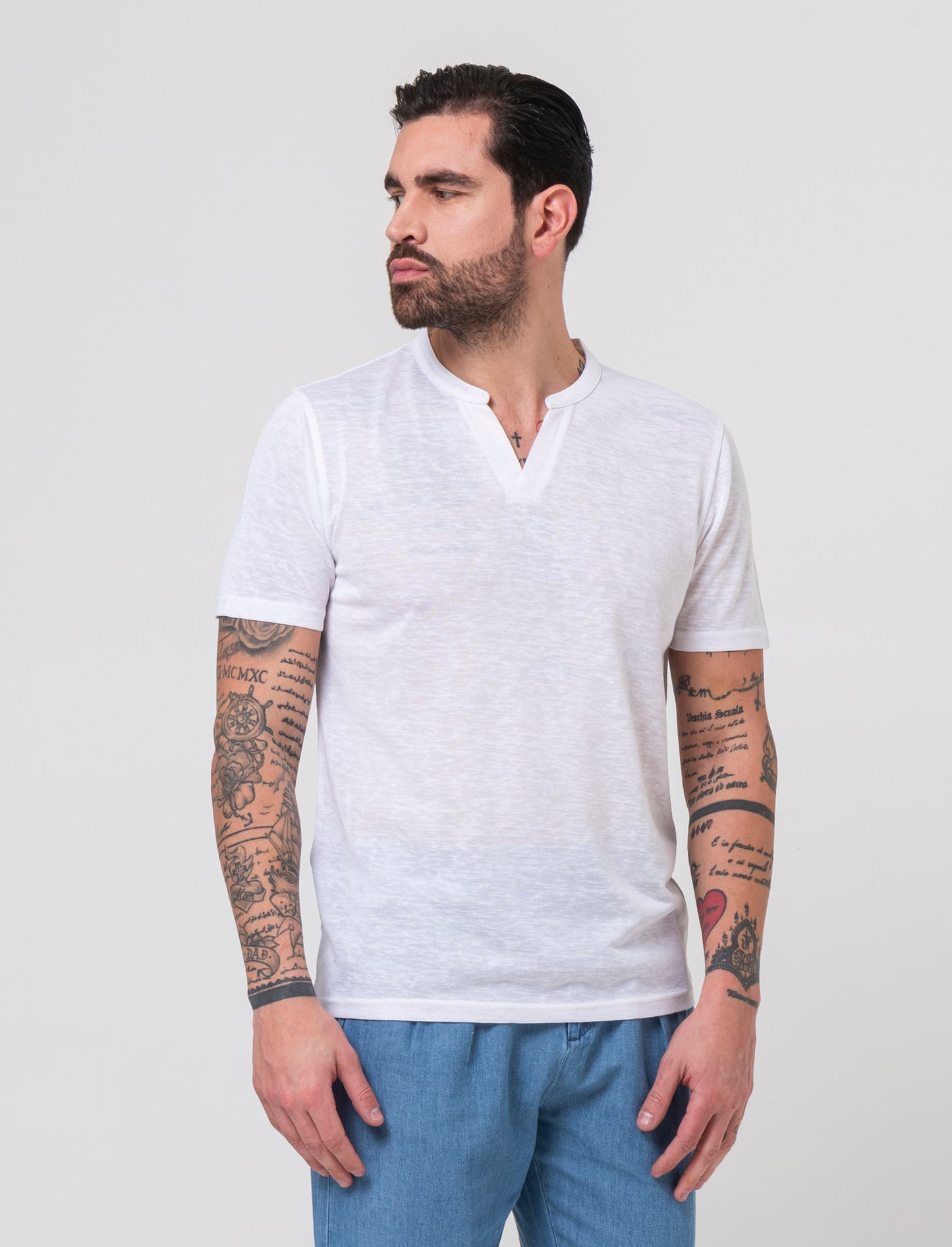 Pantalone chino in denim leggero da uomo - Denim chiaro