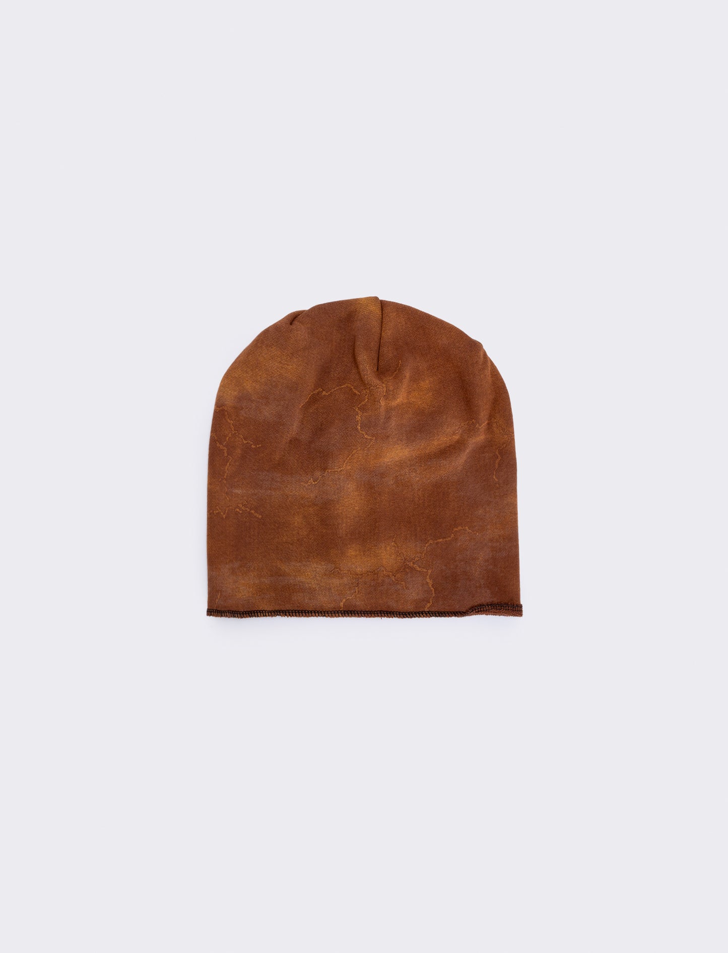Men's melange beanie with vertical rips - Brown