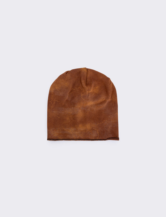 Cuffia uomo melange con strappi verticali - coccio