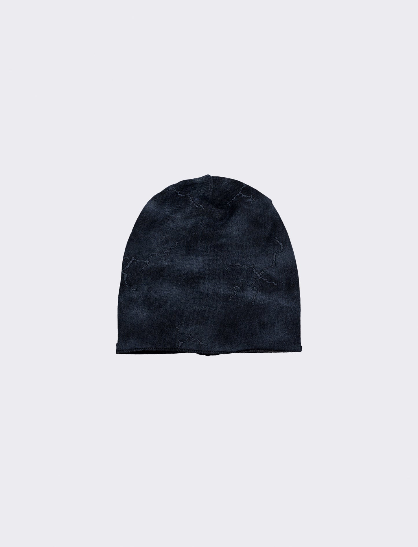 Cuffia uomo melange con strappi verticali - Nero