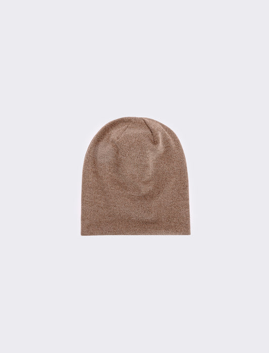 Cuffia melange in maglia larga elegante - Beige