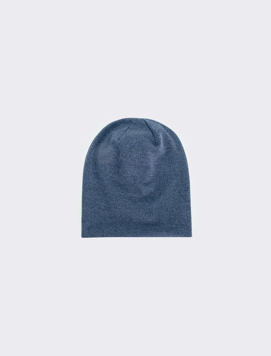 Cuffia melange in maglia larga elegante - Denim