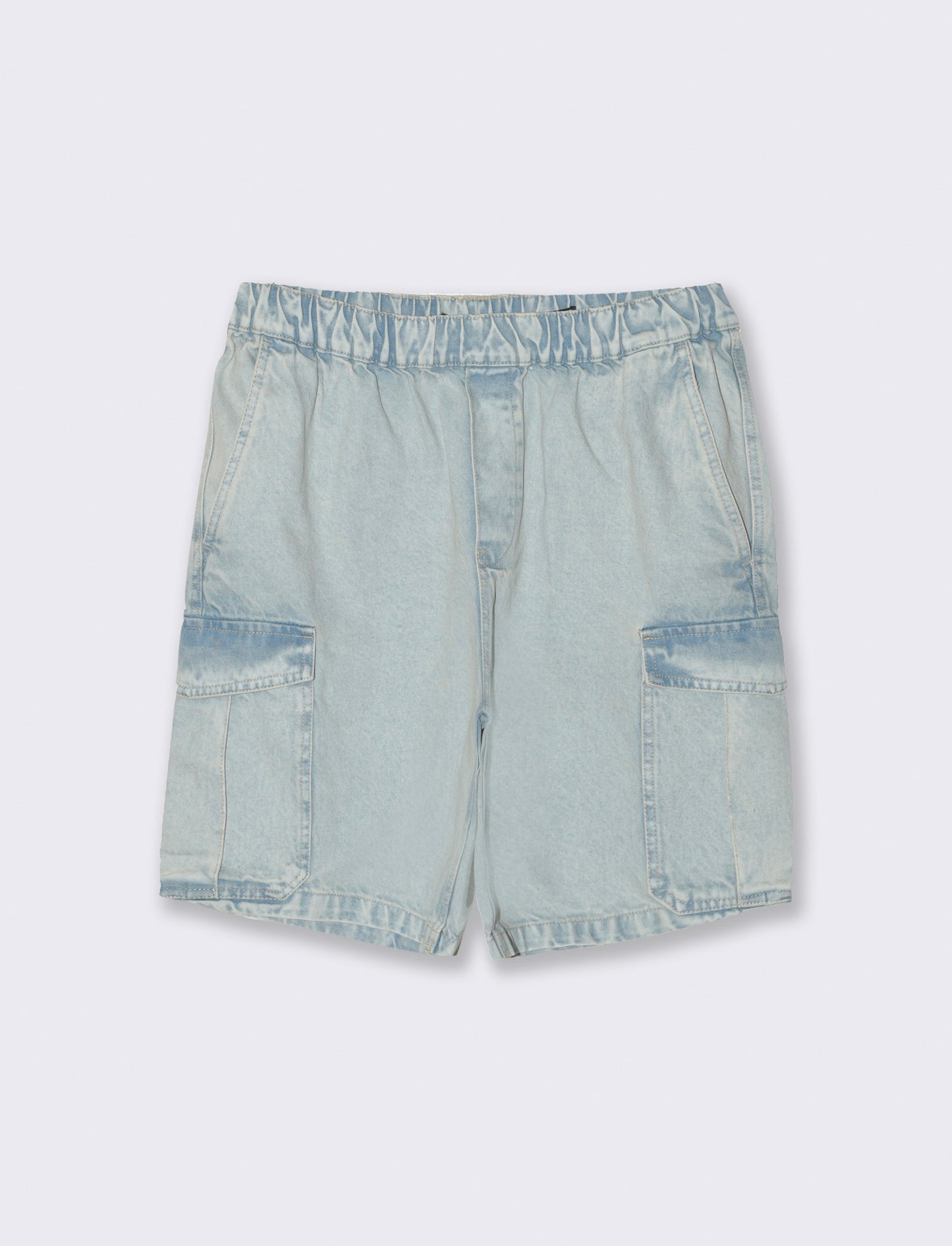 Bermuda cargo in denim da uomo - Denim chiaro