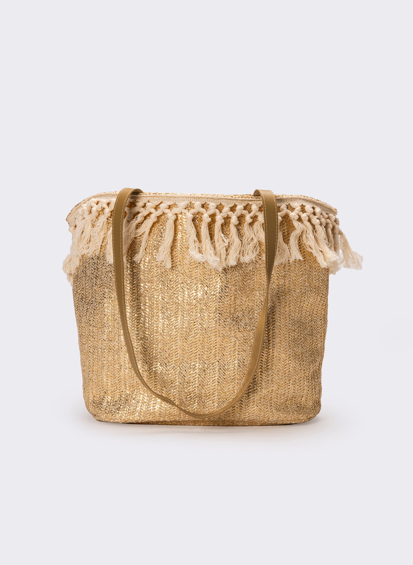 Shopper etnica donna con frange - Oro