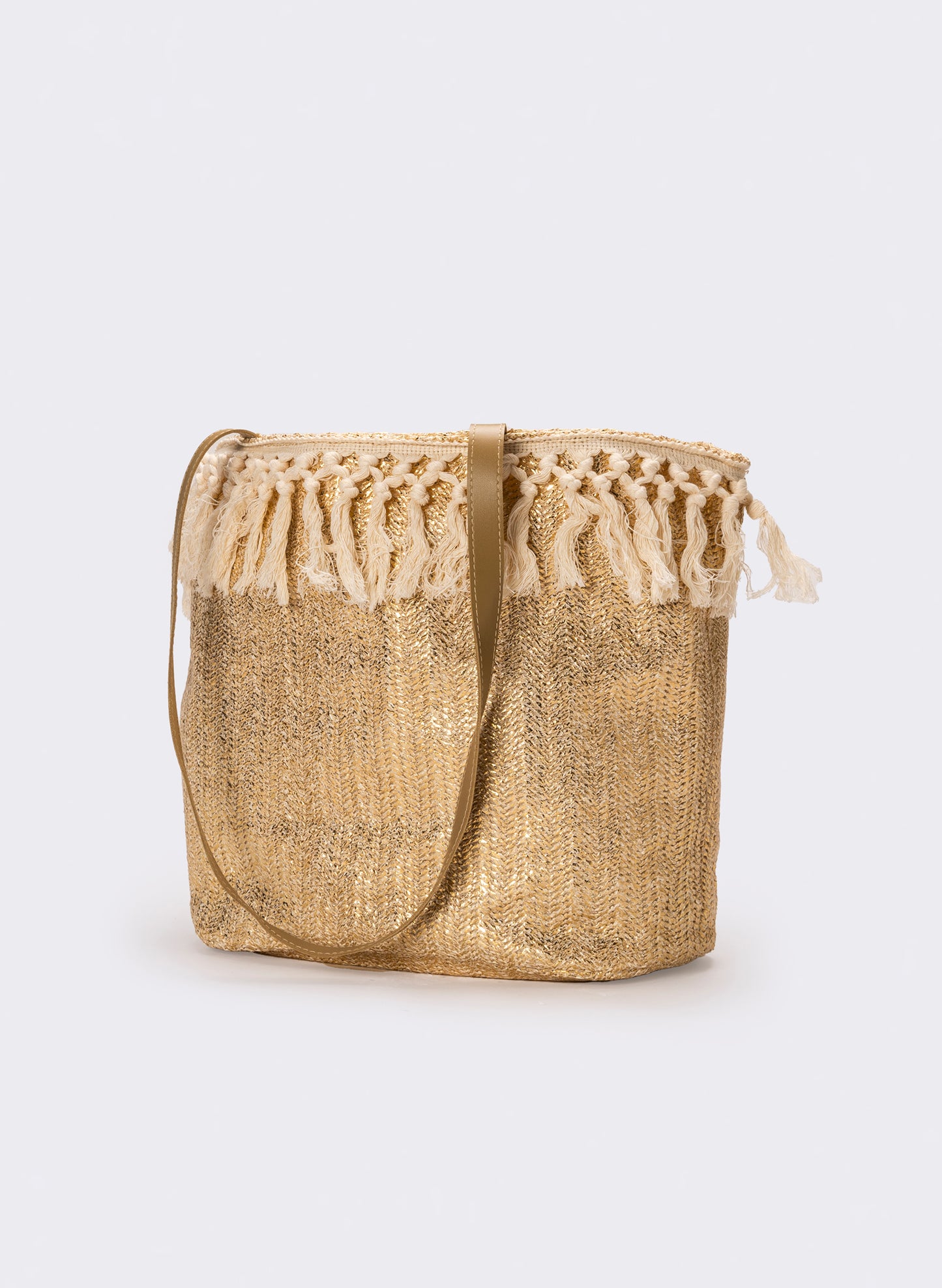 Shopper etnica donna con frange - Oro