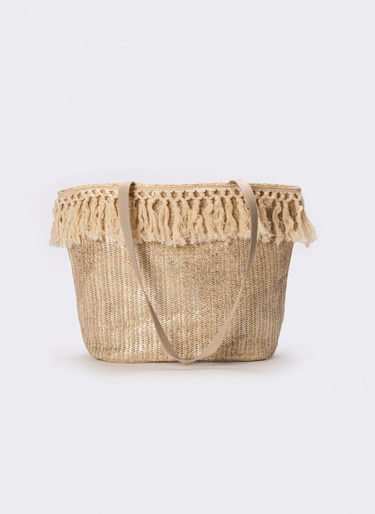 Shopper etnica donna con frange - Argento
