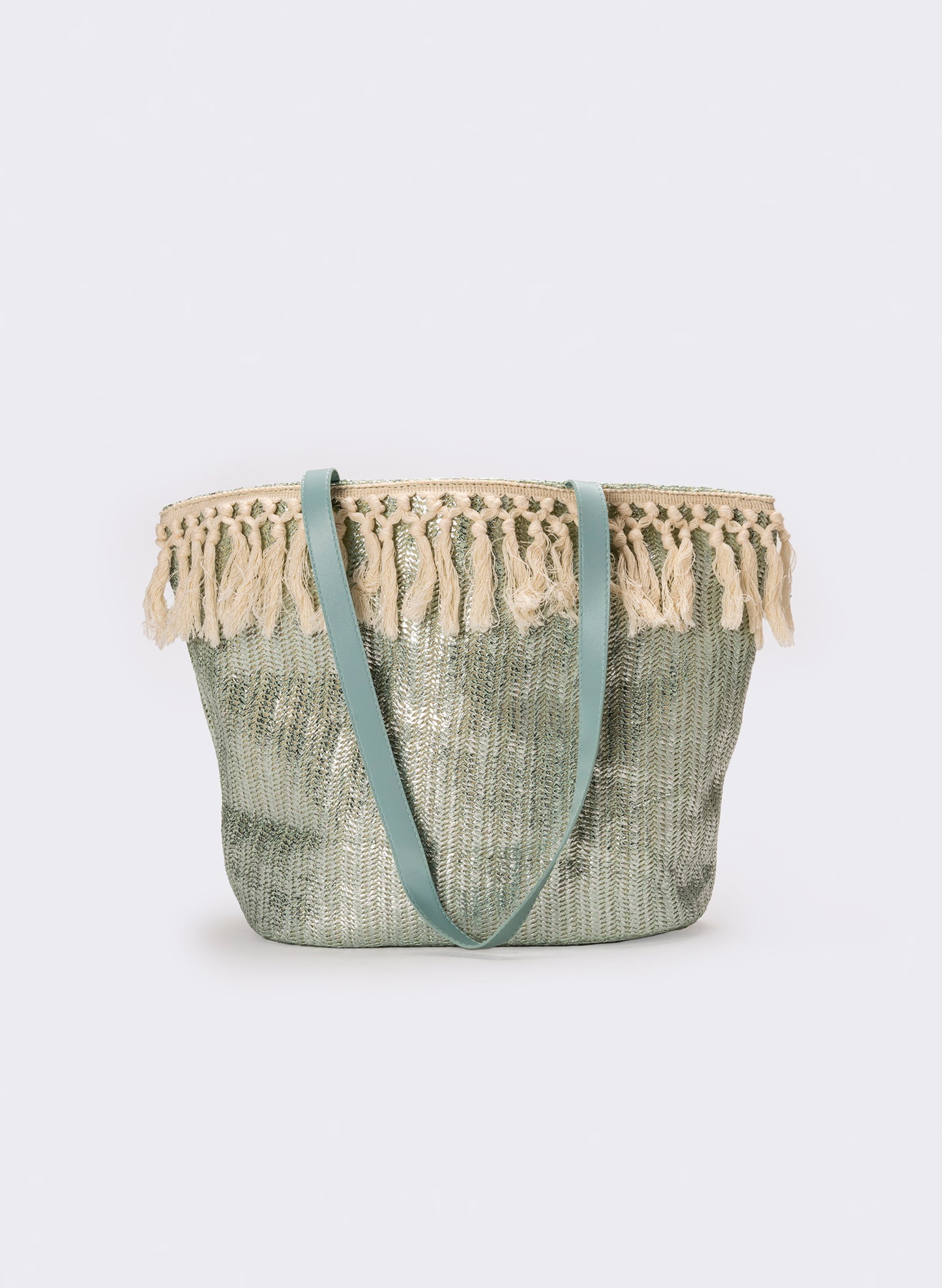 Shopper etnica donna con frange - Celeste
