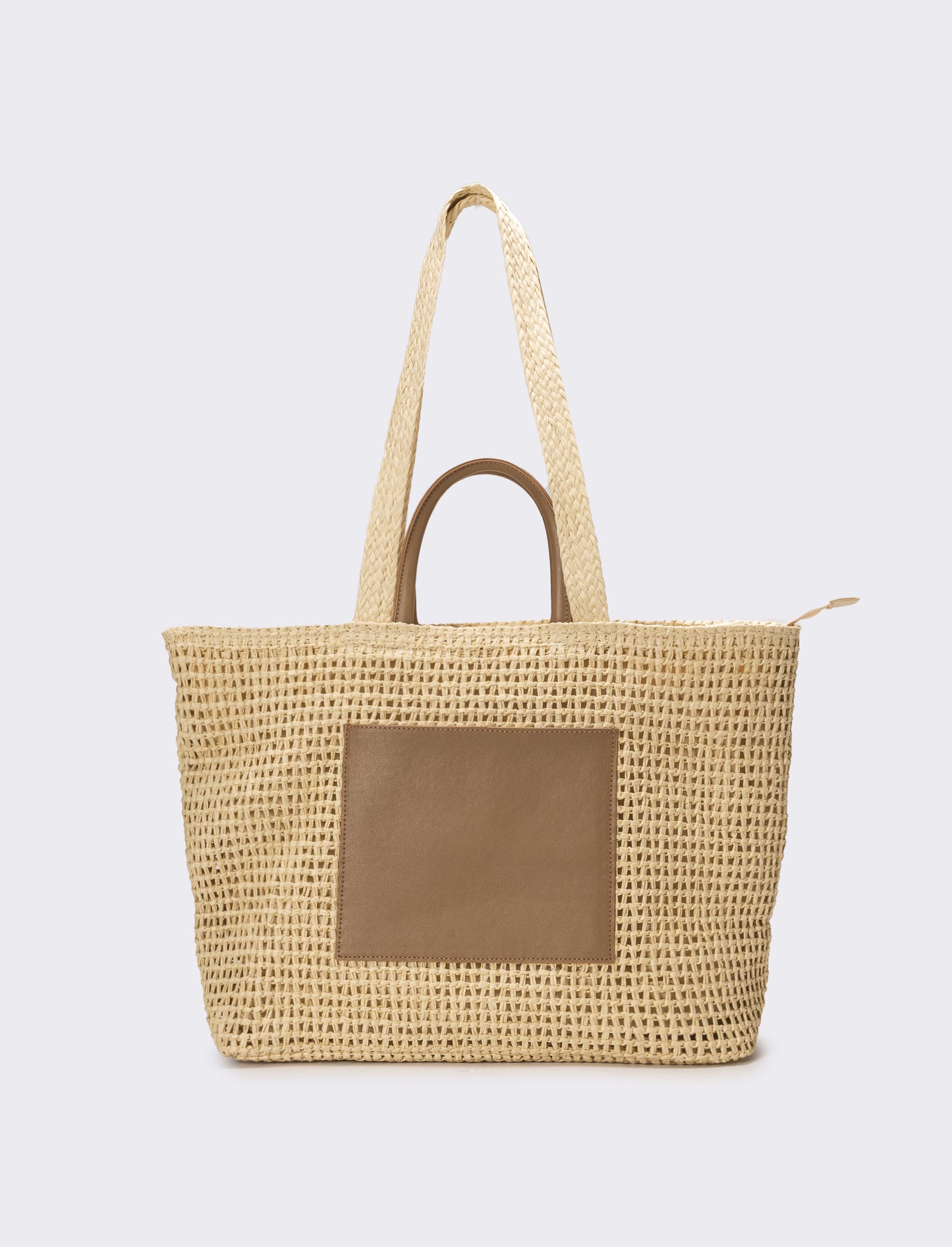 Shopper donna in carta con tasca - Bianco natural