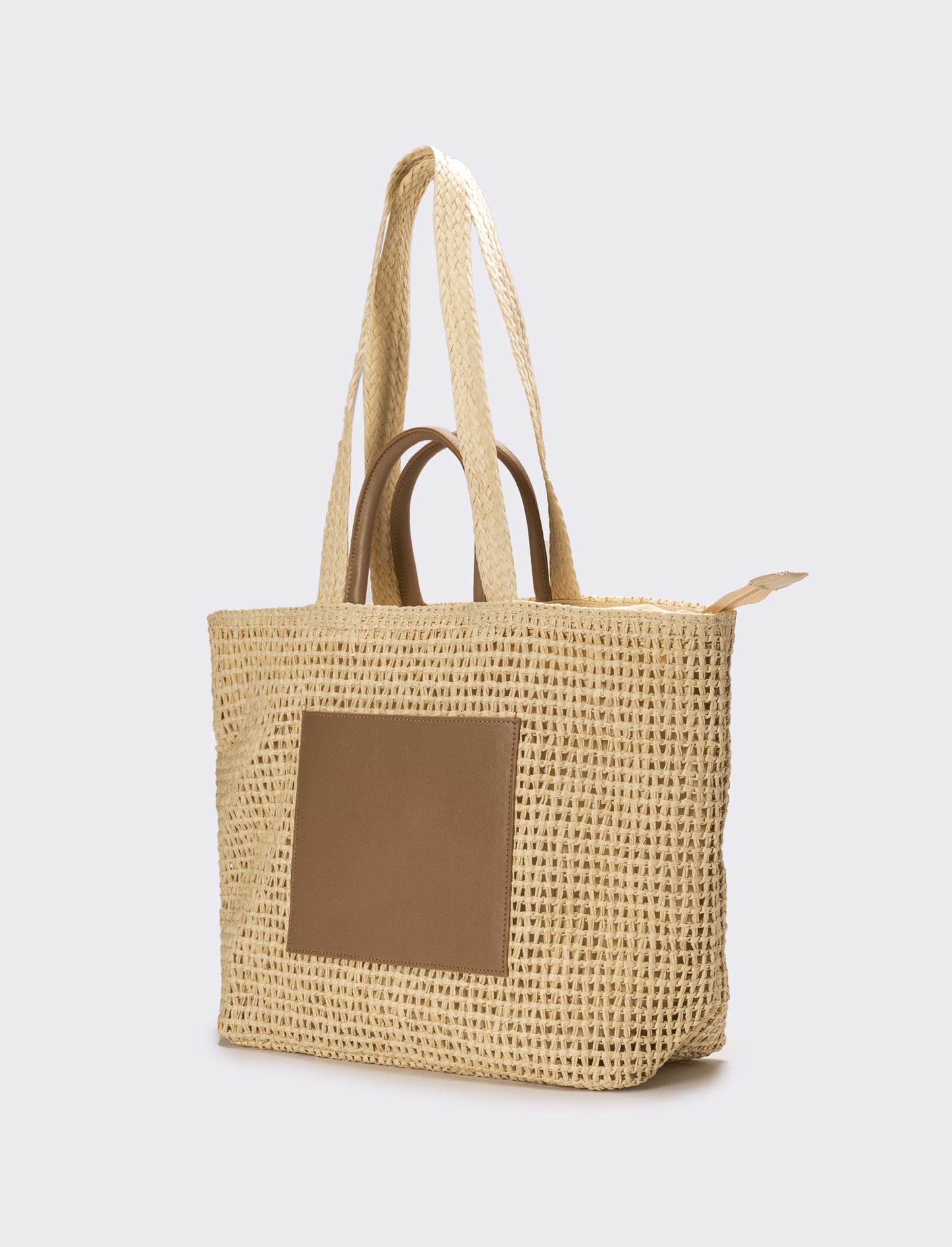 Shopper donna in carta con tasca - Bianco natural