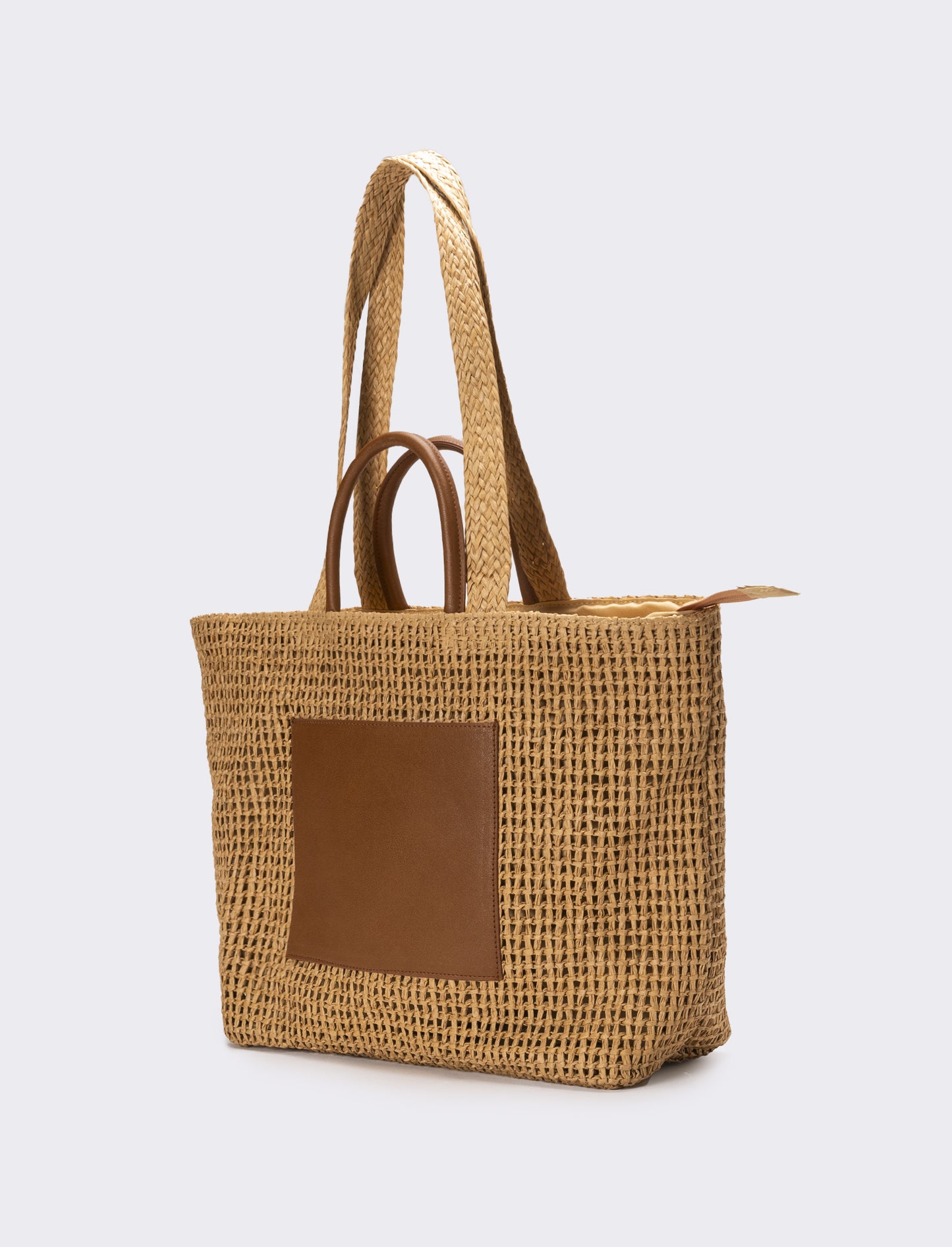 Shopper donna in carta con tasca - Marrone