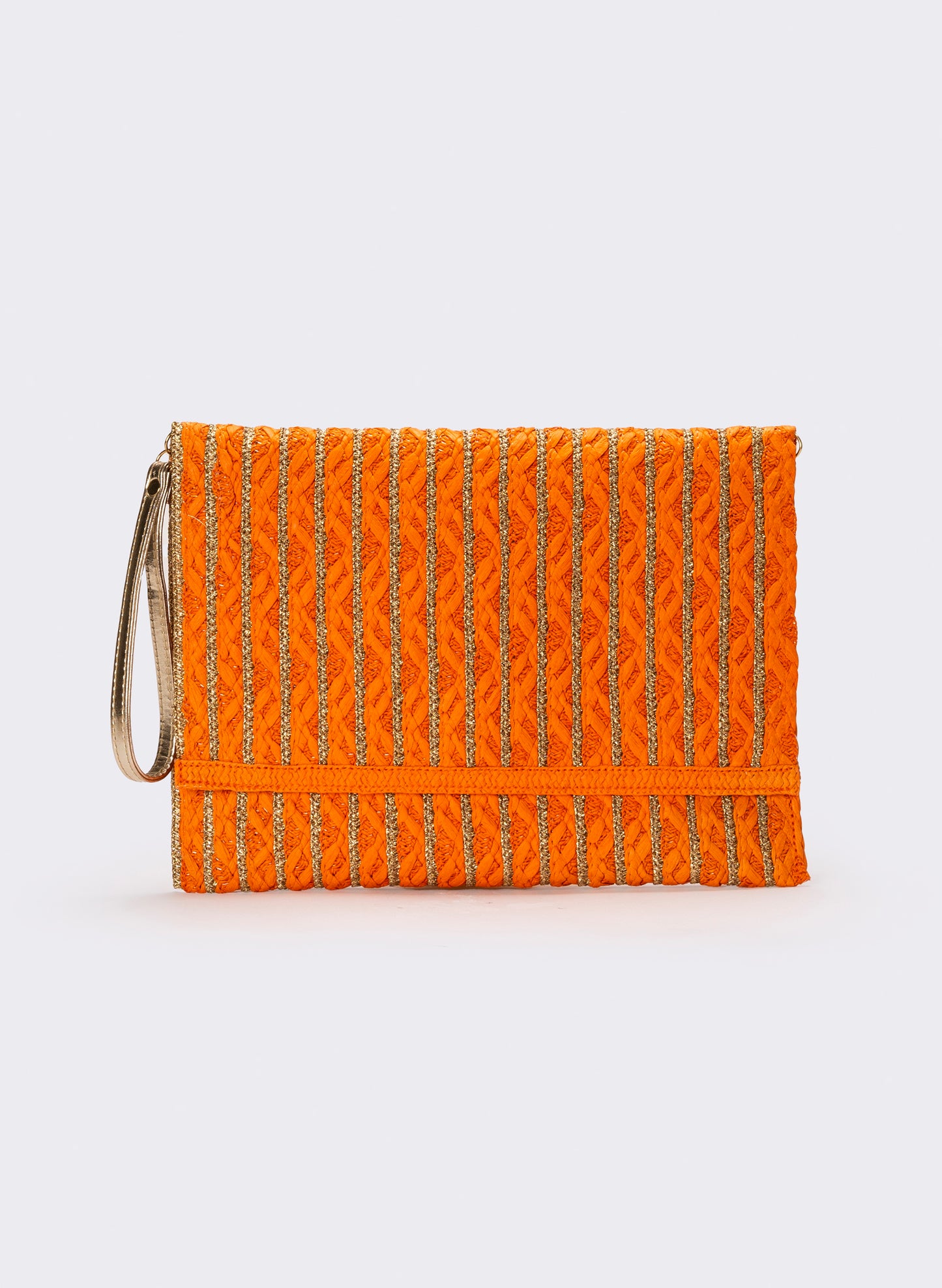 Pochette donna in carta con maniglia e tracolla - Arancio
