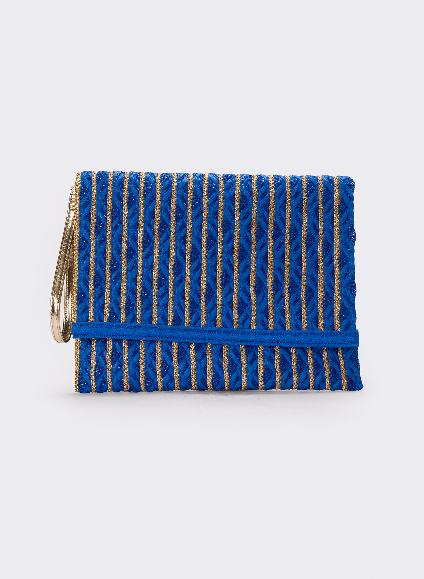 Pochette donna in carta con maniglia e tracolla - Blu