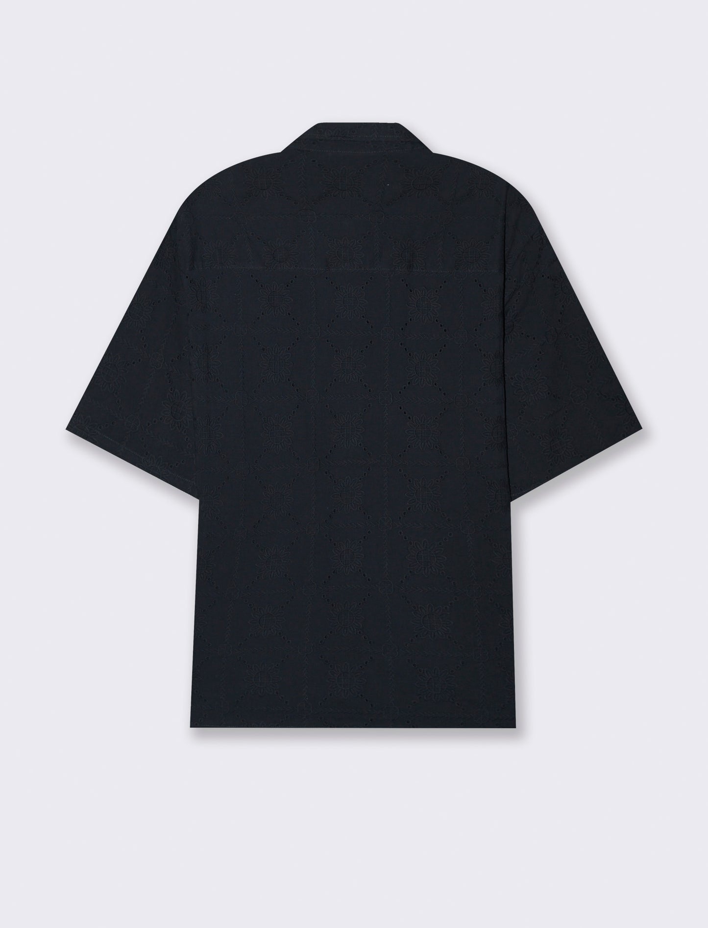 Camicia fantasia ricamata da uomo - Blu
