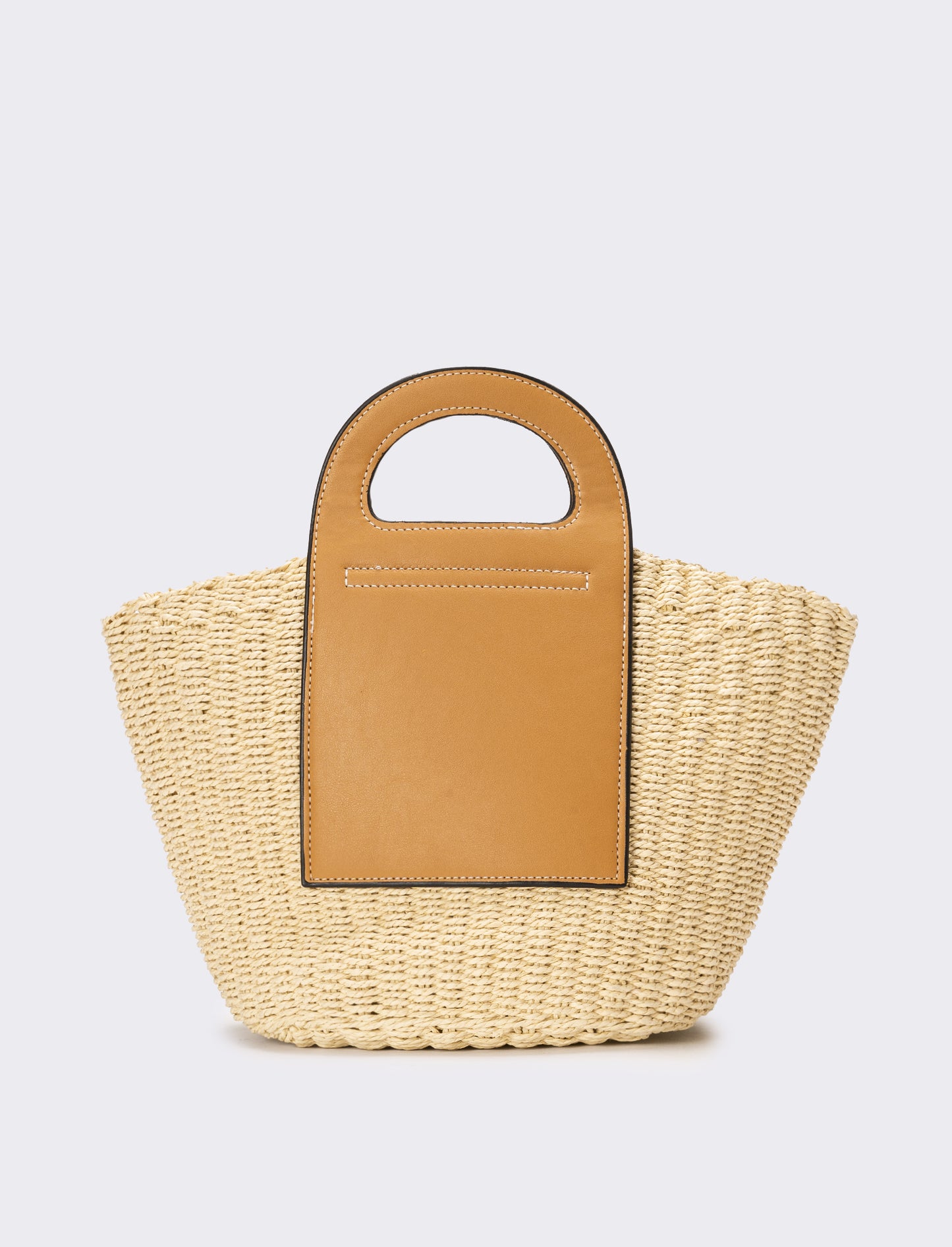 Borsa donna cesto con manici a maniglia - Bianco natural