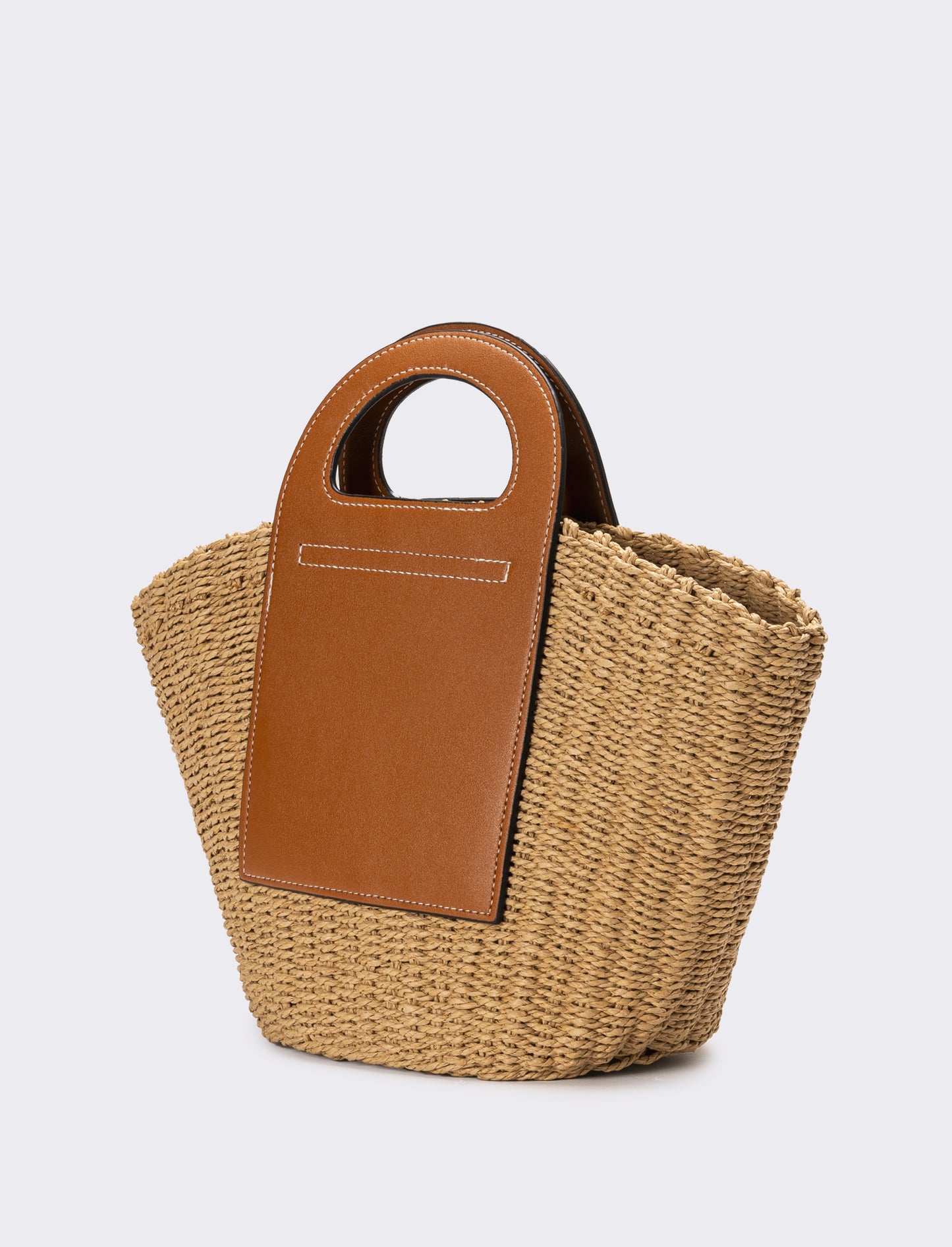 Borsa donna cesto con manici a maniglia - Marrone