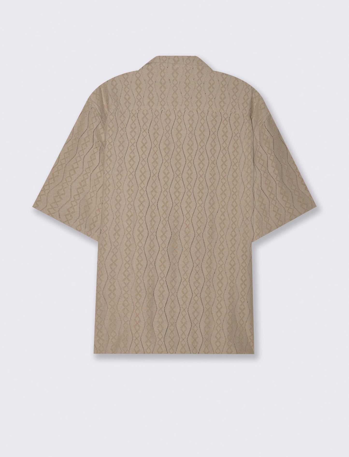 Camicia in tessuto a fantasia jacquard da uomo - Beige