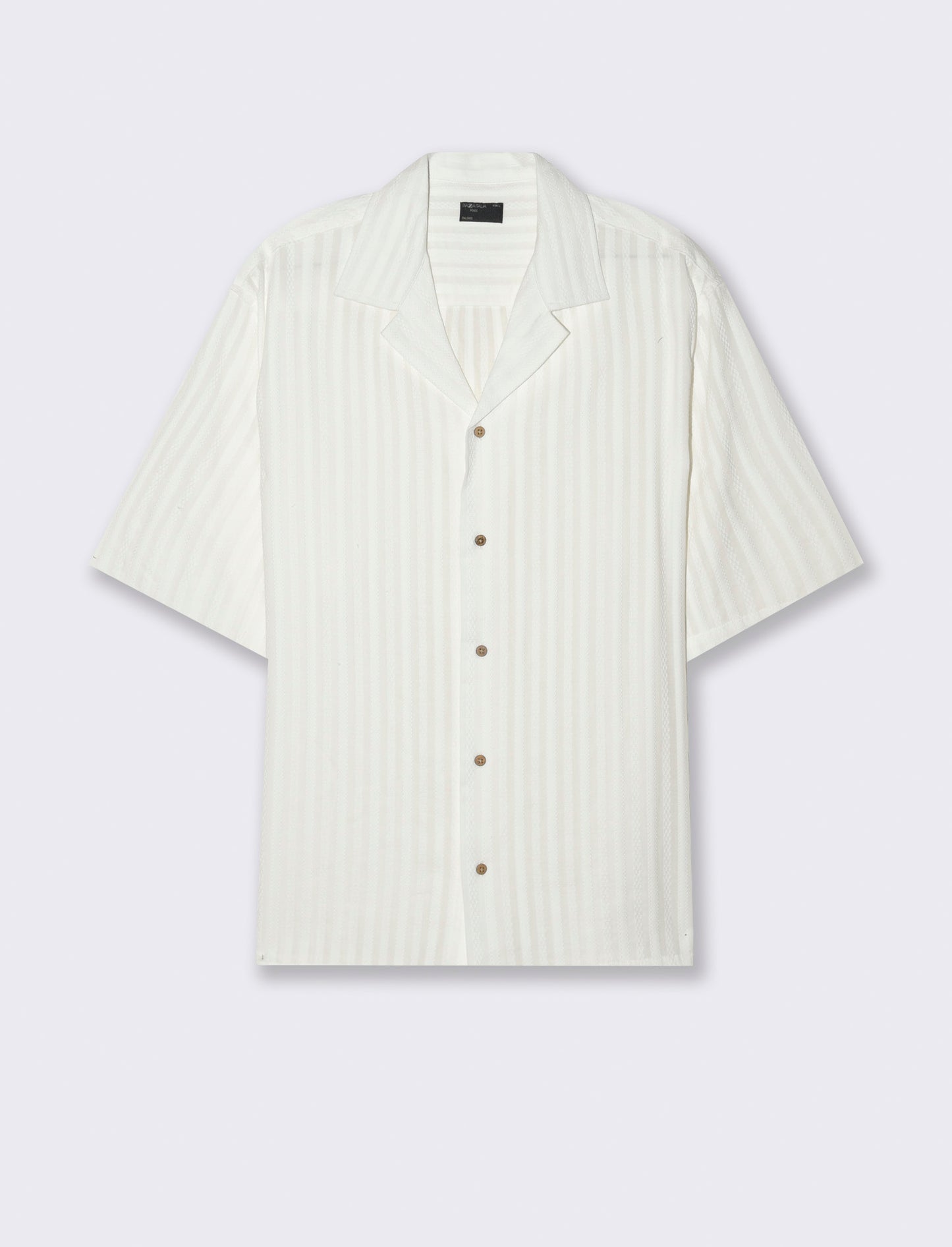 Camicia fantasia jacquard effetto ricamo da uomo - Bianco