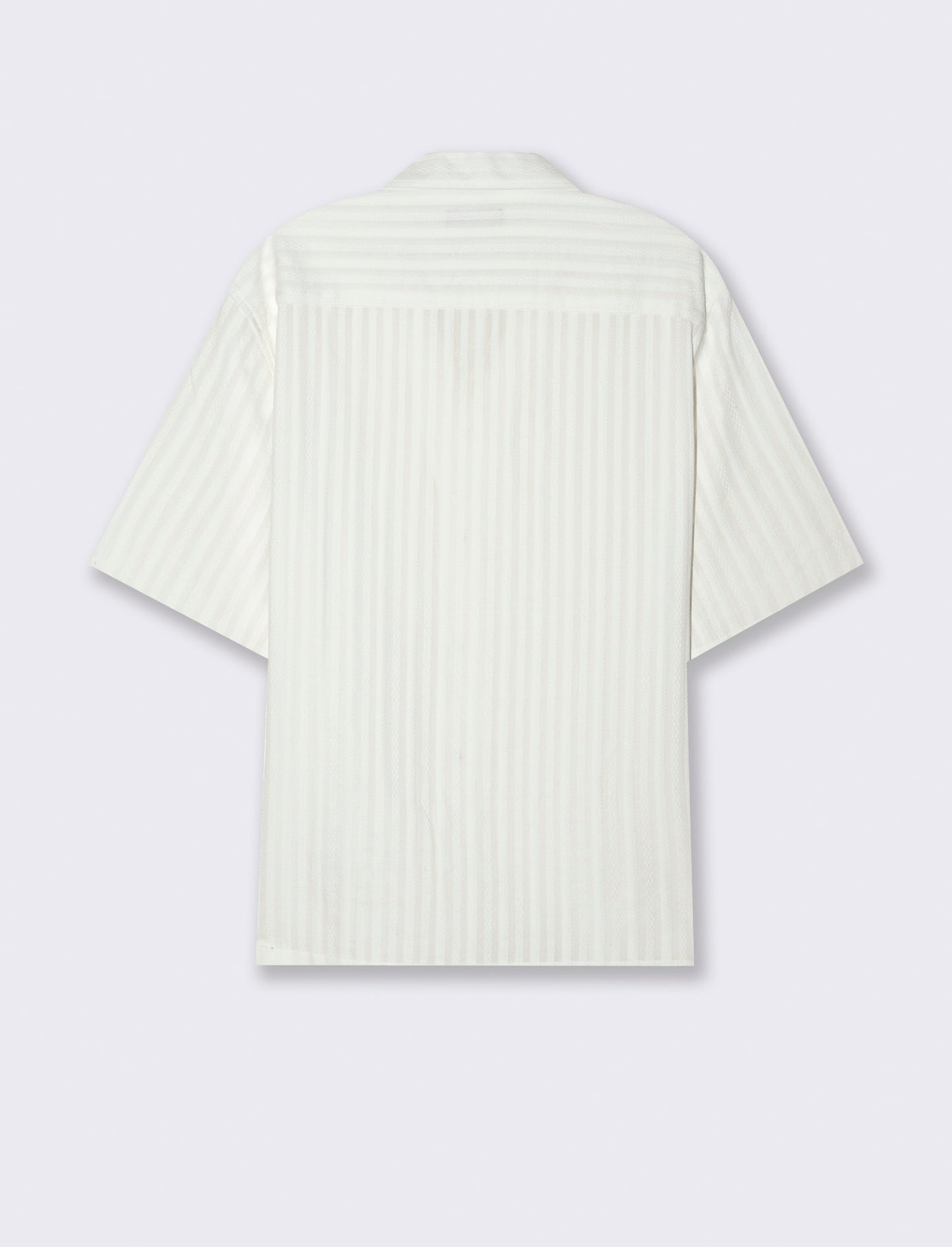 Camicia fantasia jacquard effetto ricamo da uomo - Bianco