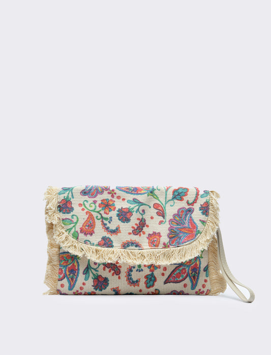 Pochette donna etnica con tracolla - Multicolore