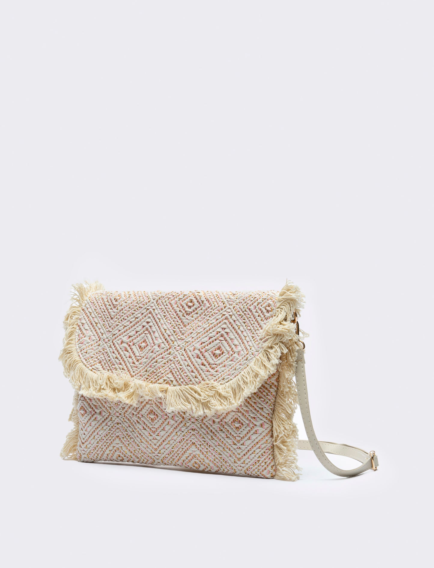 Pochette donna etnica con tracolla - Rosa