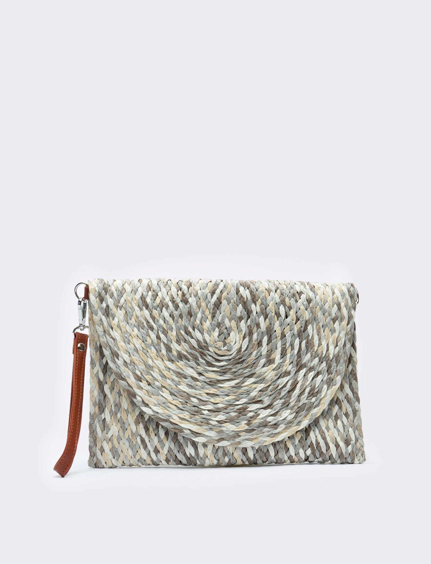 Pochette donna a lettera multicolor - Grigio