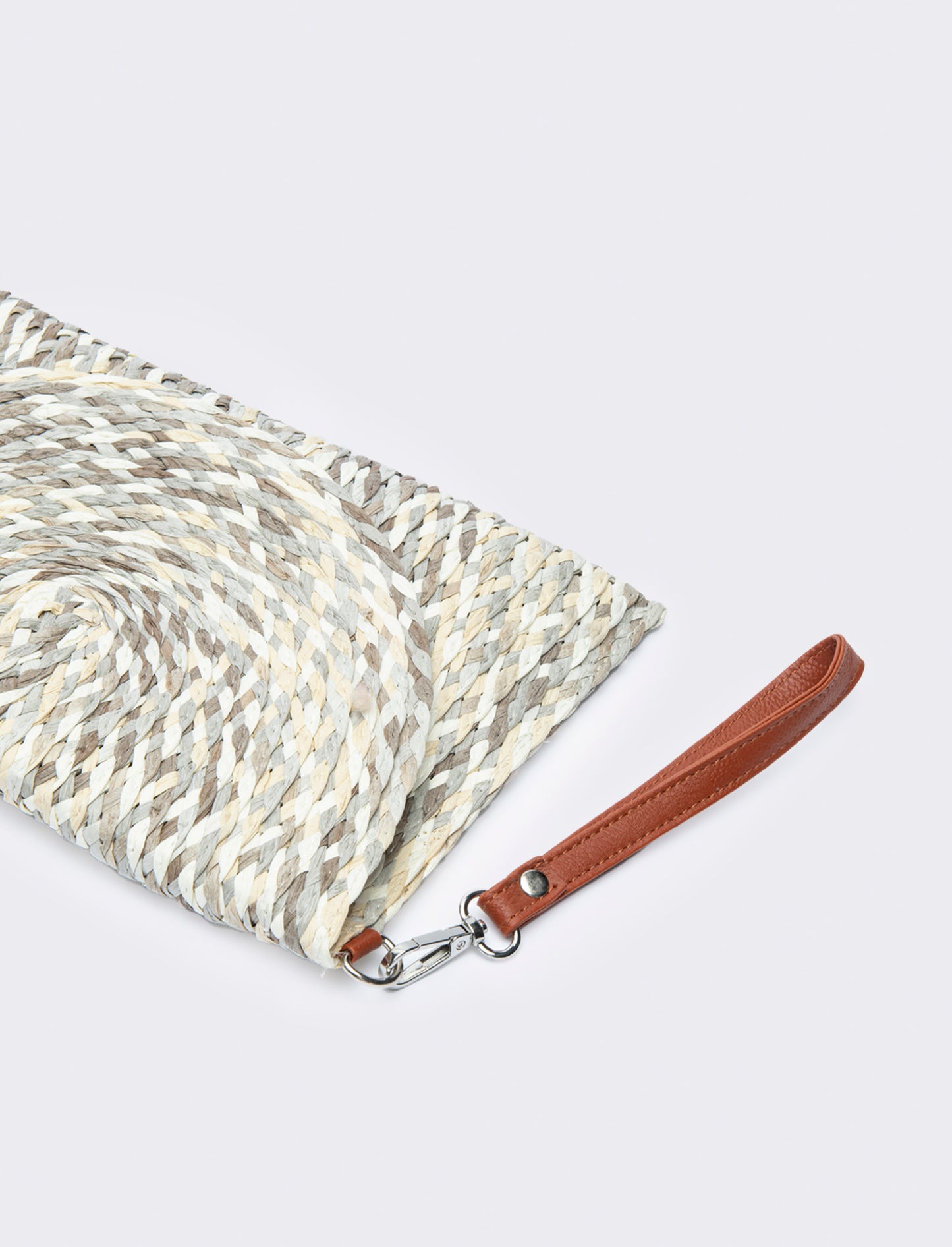Pochette donna a lettera multicolor - Grigio