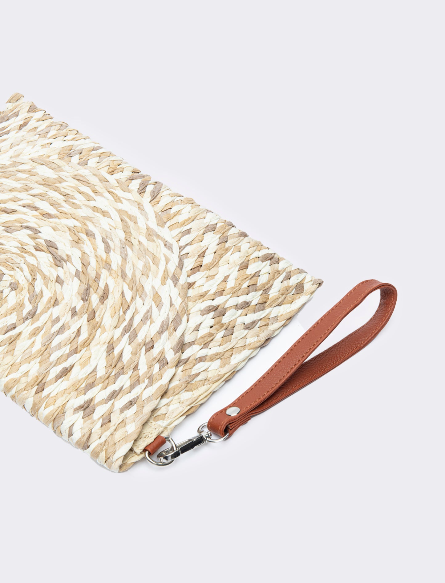 Pochette donna a lettera multicolor - Beige