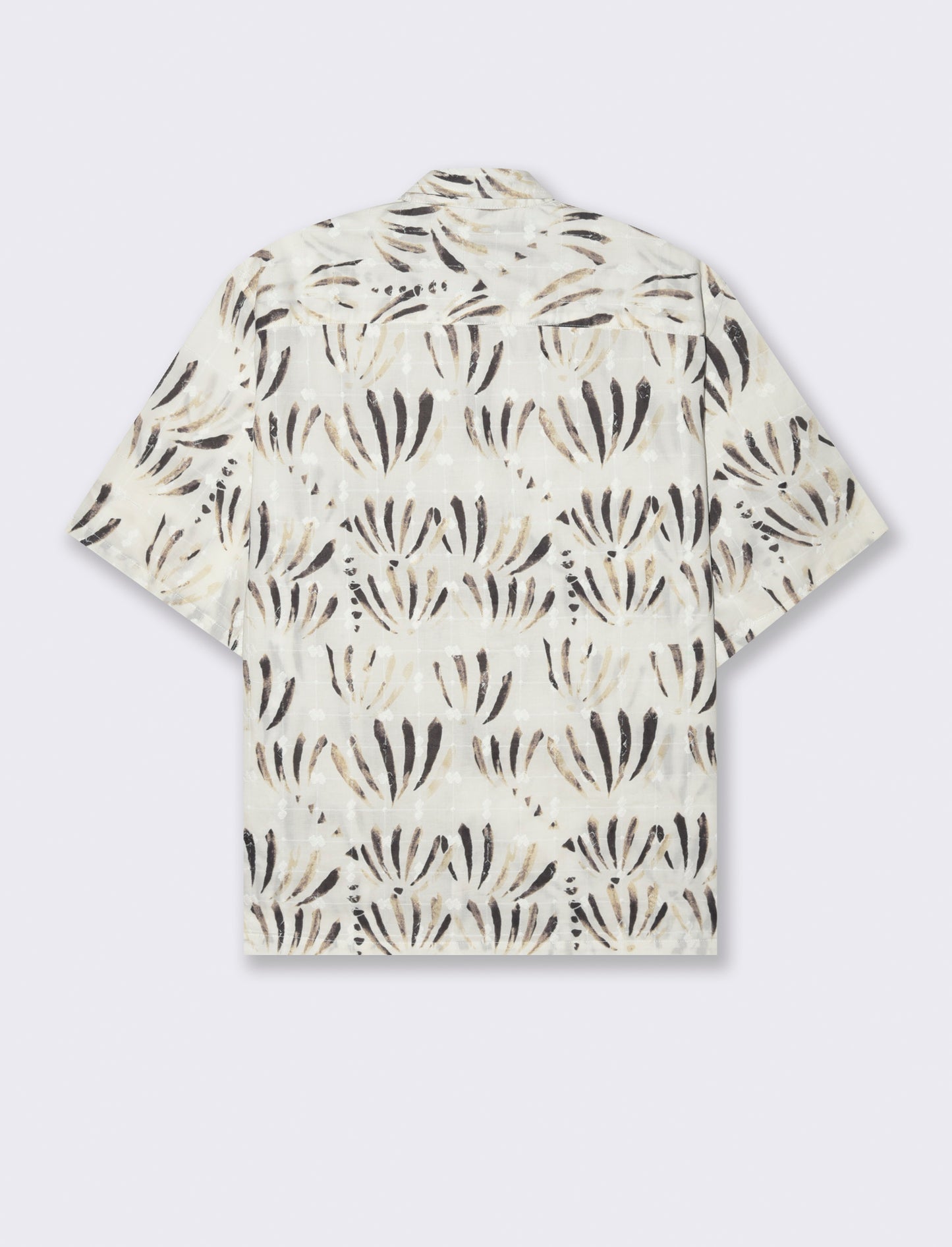 Camicia fantasia stampata e ricamata da uomo - Beige ecru