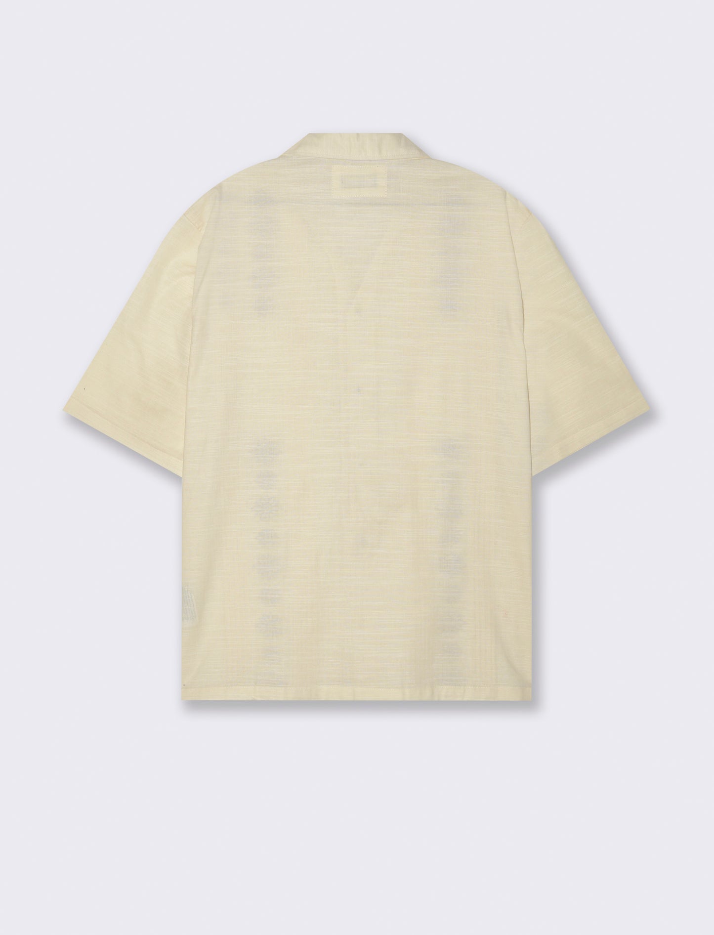 Man's embroidered shirt with double pockets - Beige