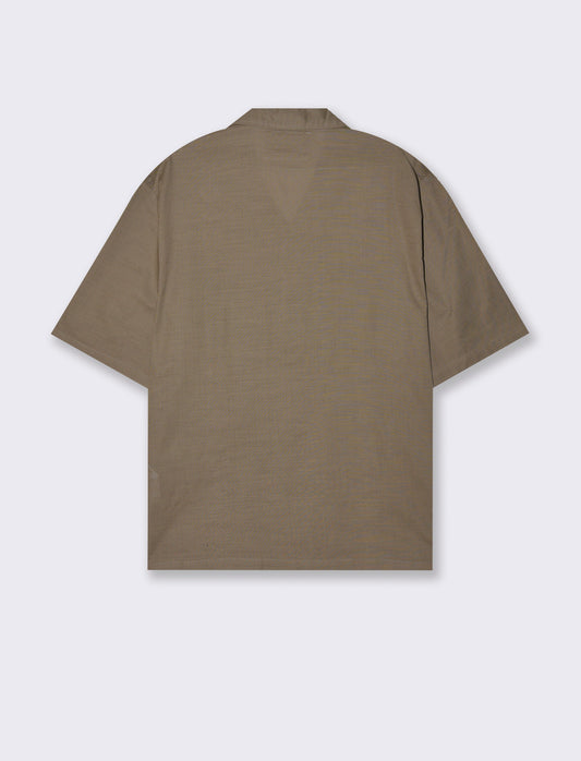 Man's embroidered shirt with double pockets - Grey
