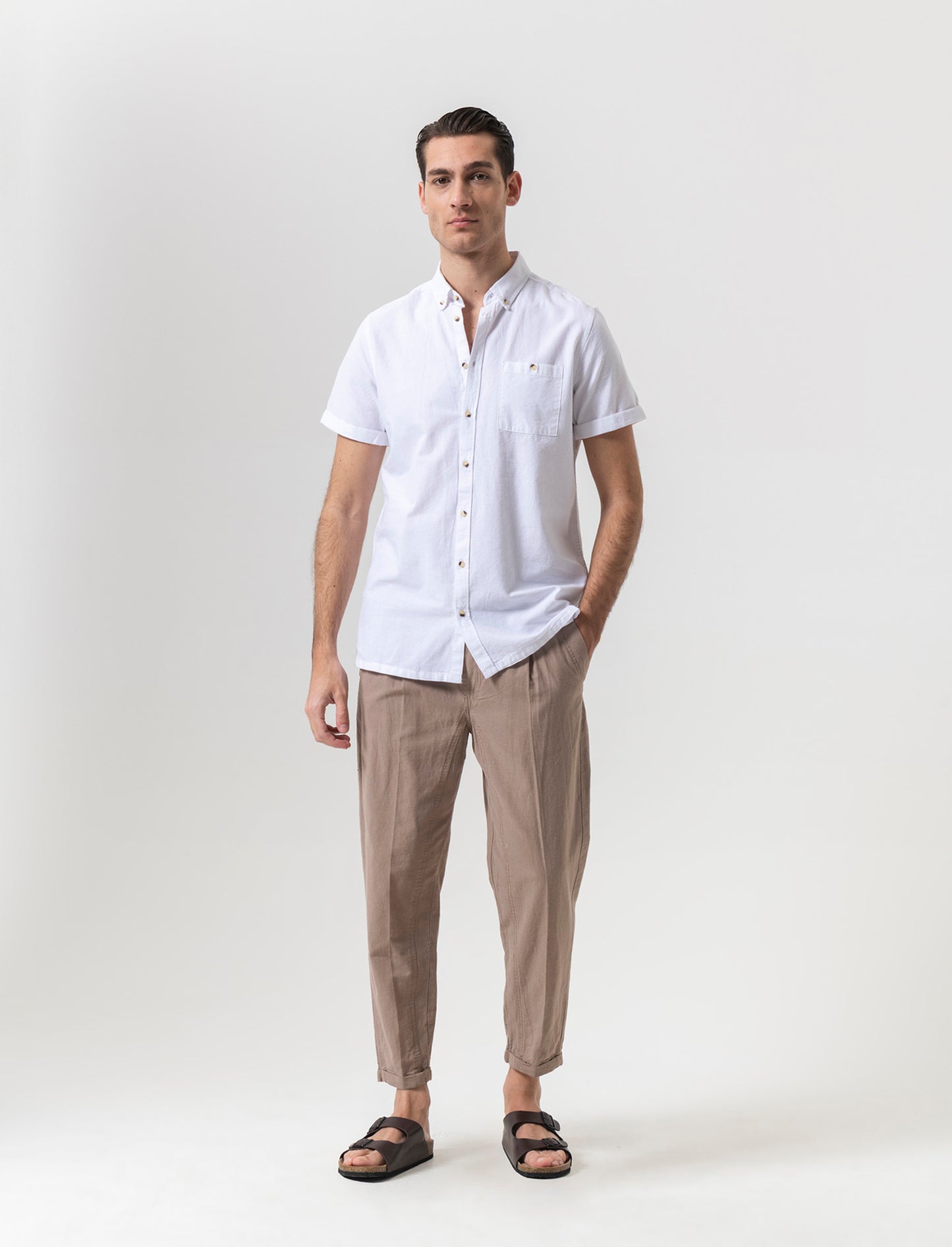 Camicia basic oxford regular fit da uomo - Bianco