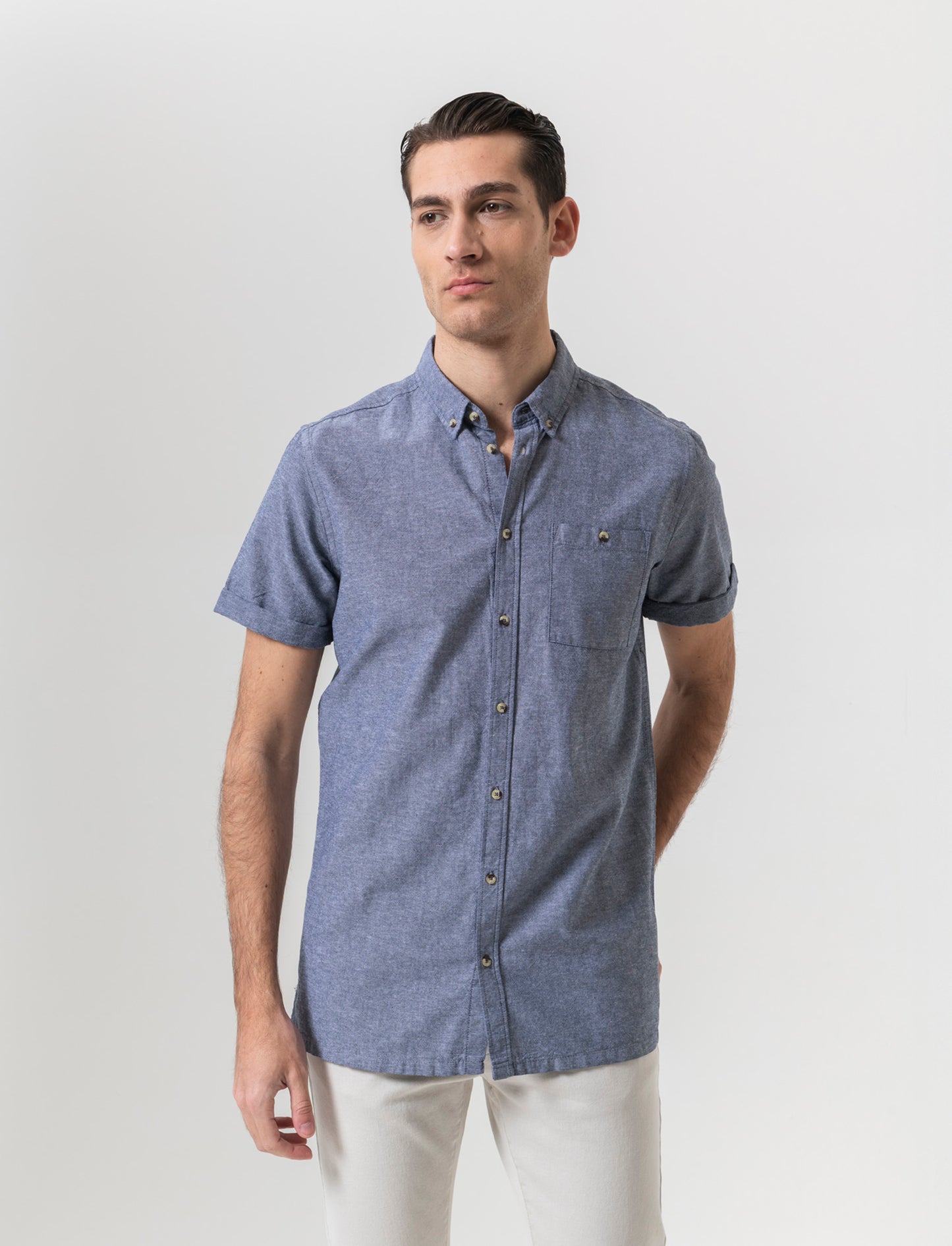 Camicia basic oxford regular fit da uomo - Blu