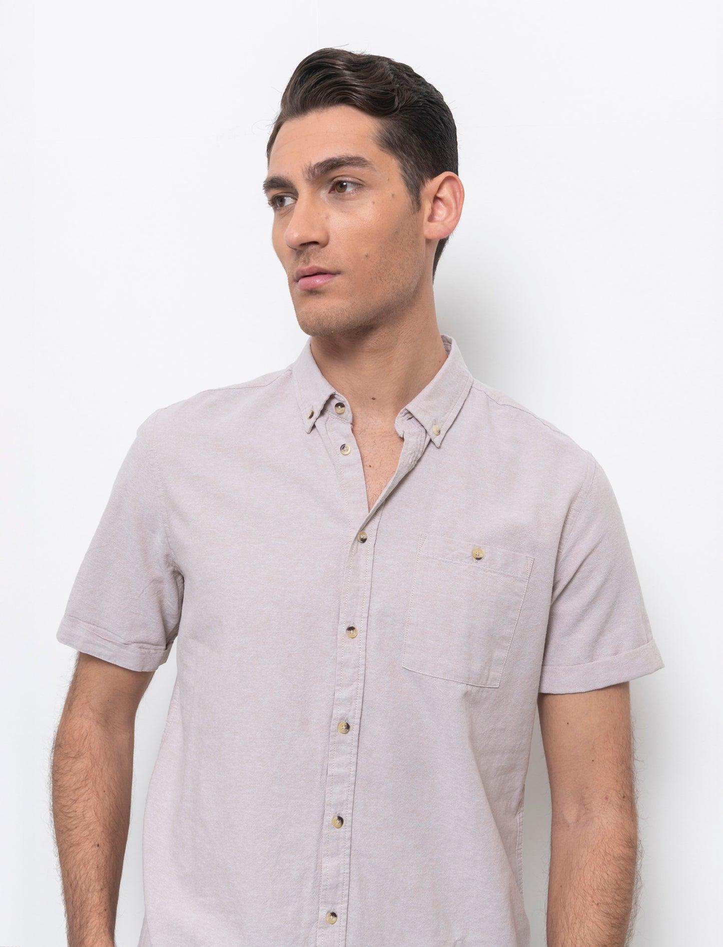 Camicia basic oxford regular fit da uomo - Beige