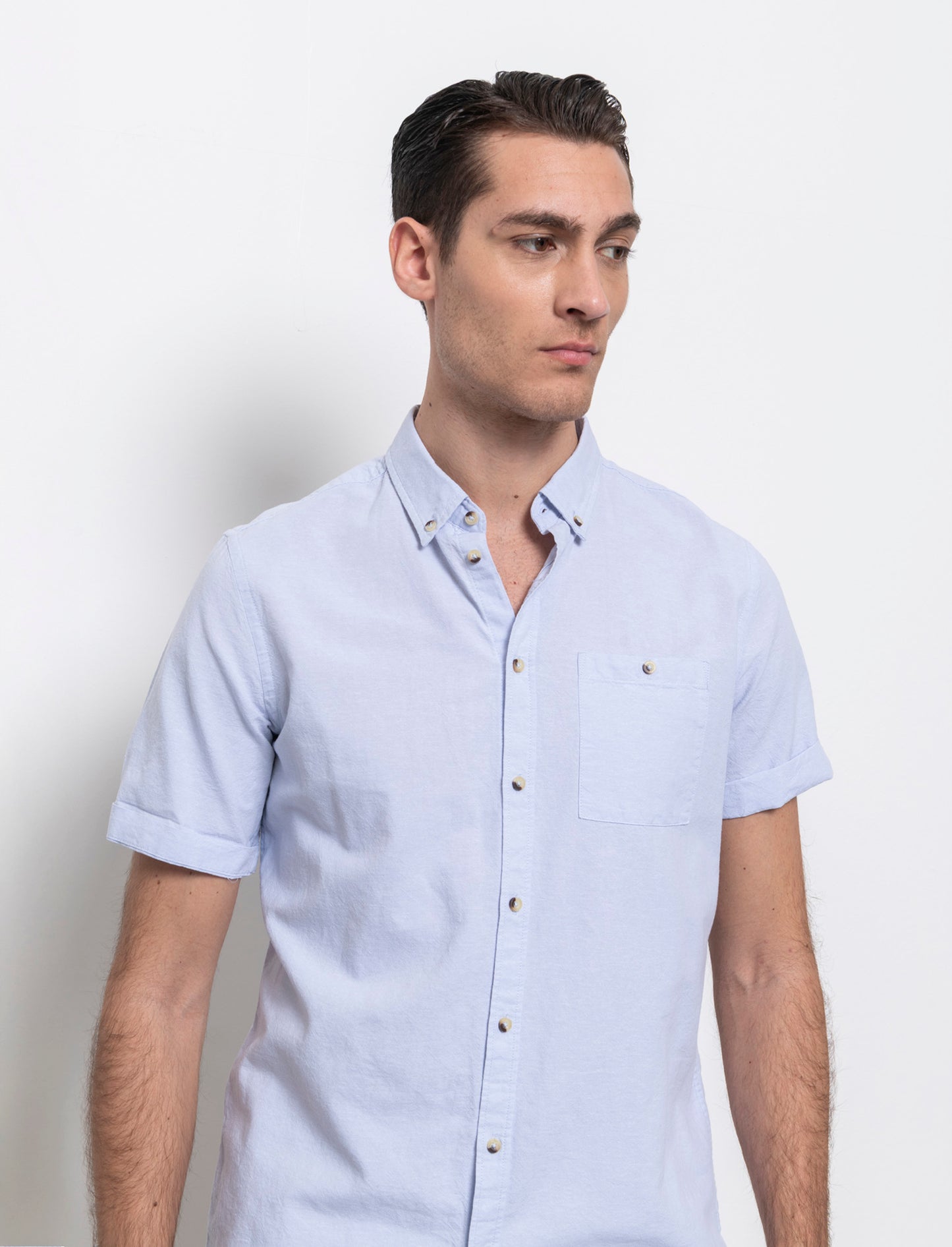 Camicia basic oxford regular fit da uomo - Celeste