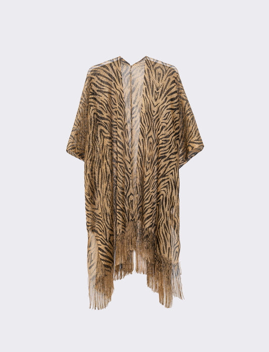 Copricostume mare donna in rete animalier - Oro
