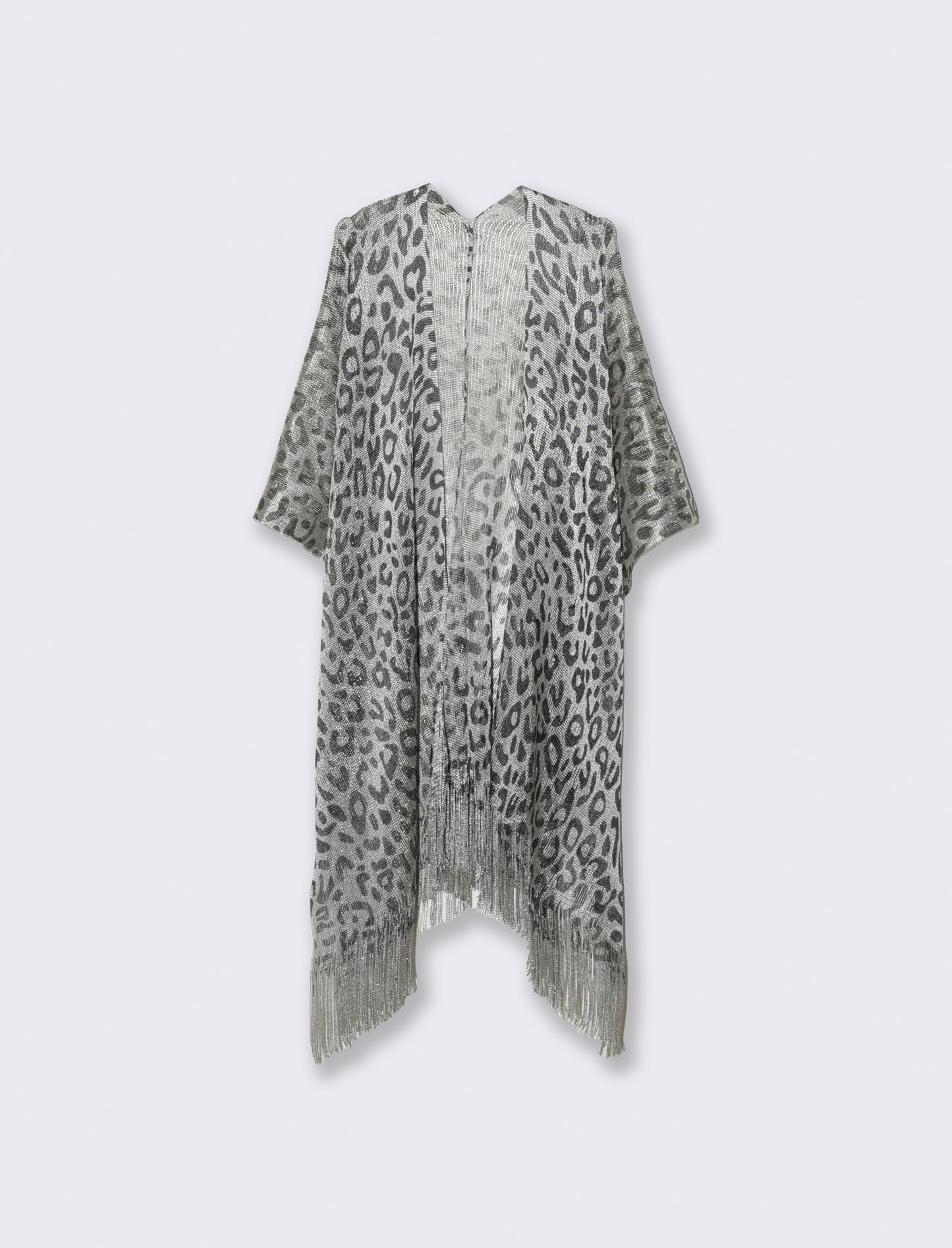 Copricostume mare donna in rete animalier - Argento