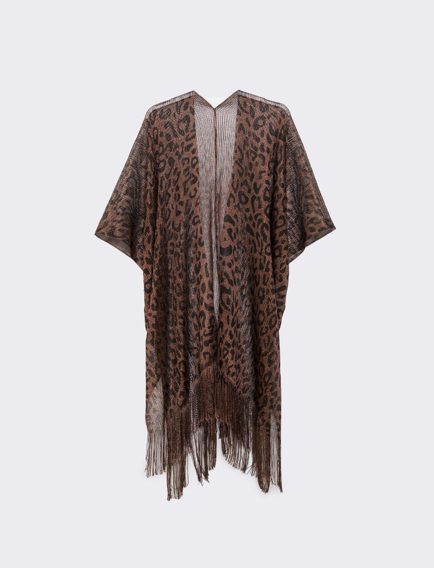 Copricostume mare donna in rete animalier - Marrone