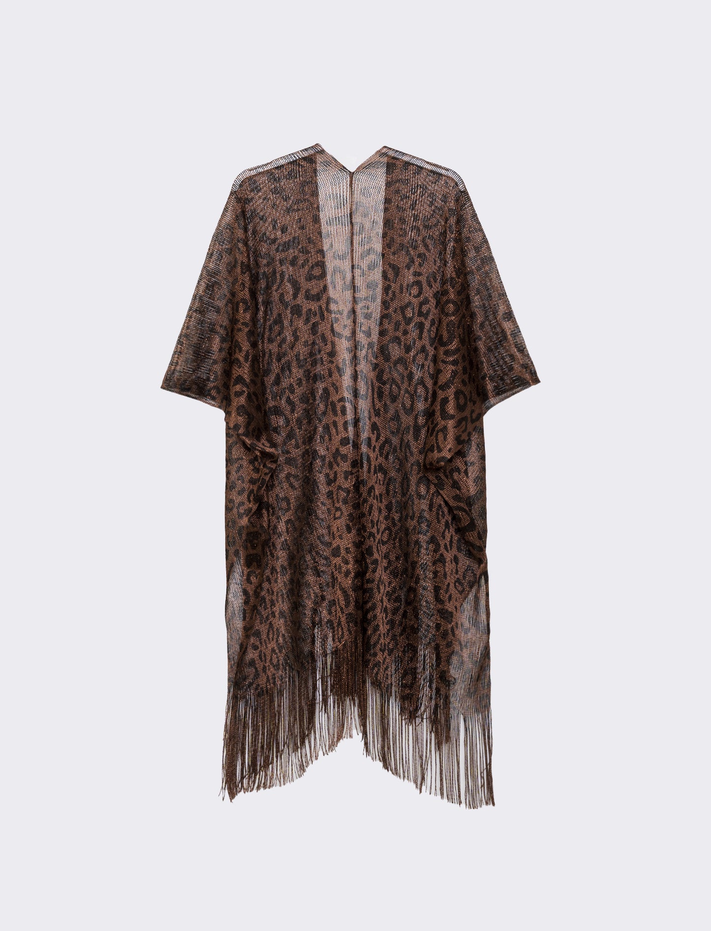Copricostume mare donna in rete animalier - Marrone
