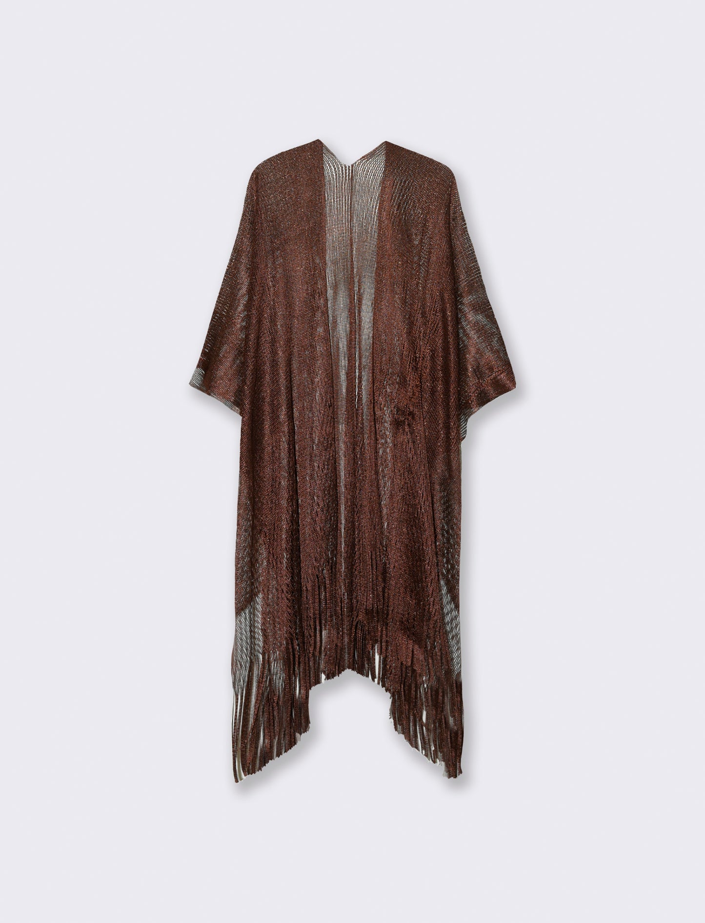 Copricostume donna in rete lurex aperto sul davanti - Bronzo