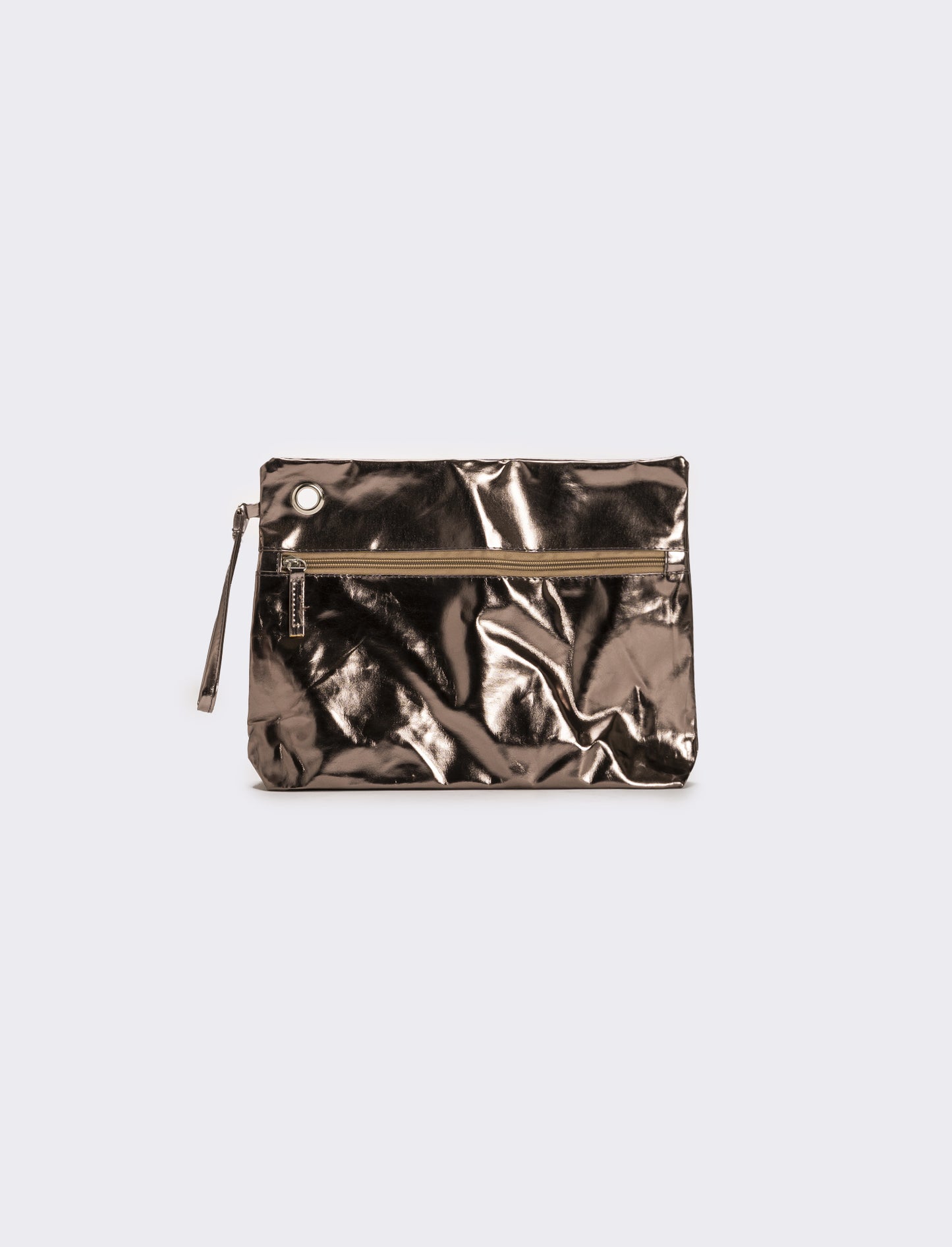 Pochette donna in vernice liscia con maniglia - canna di fucile